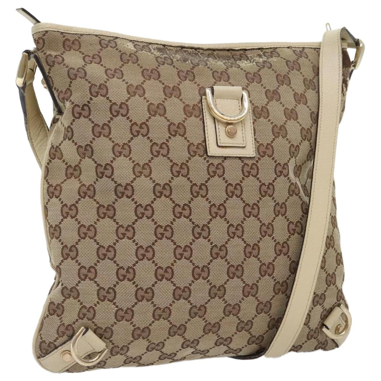 GUCCI GG Canvas Shoulder Bag Beige Auth 89749 Cloth ref.1713471