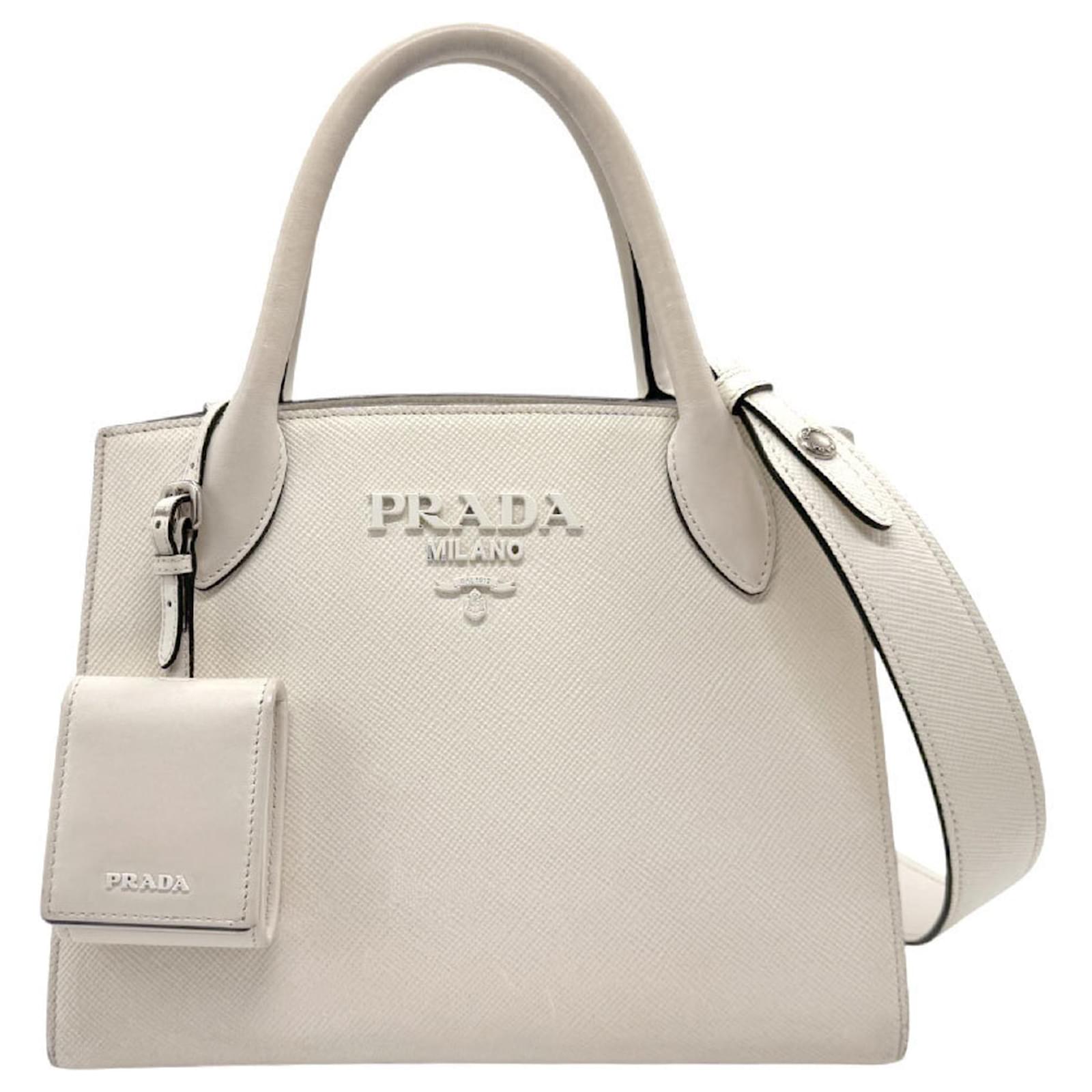 Prada Monochrome Leather Handbag White ref.1713702 - Joli Closet