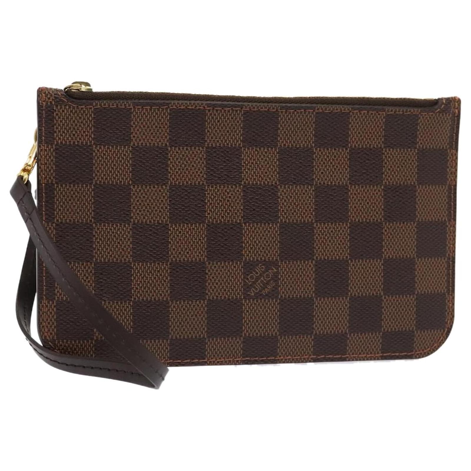 LOUIS VUITTON Pouch Neverfull PM Damier Ebene Auth LV 91902 ref.1713808 Joli Closet