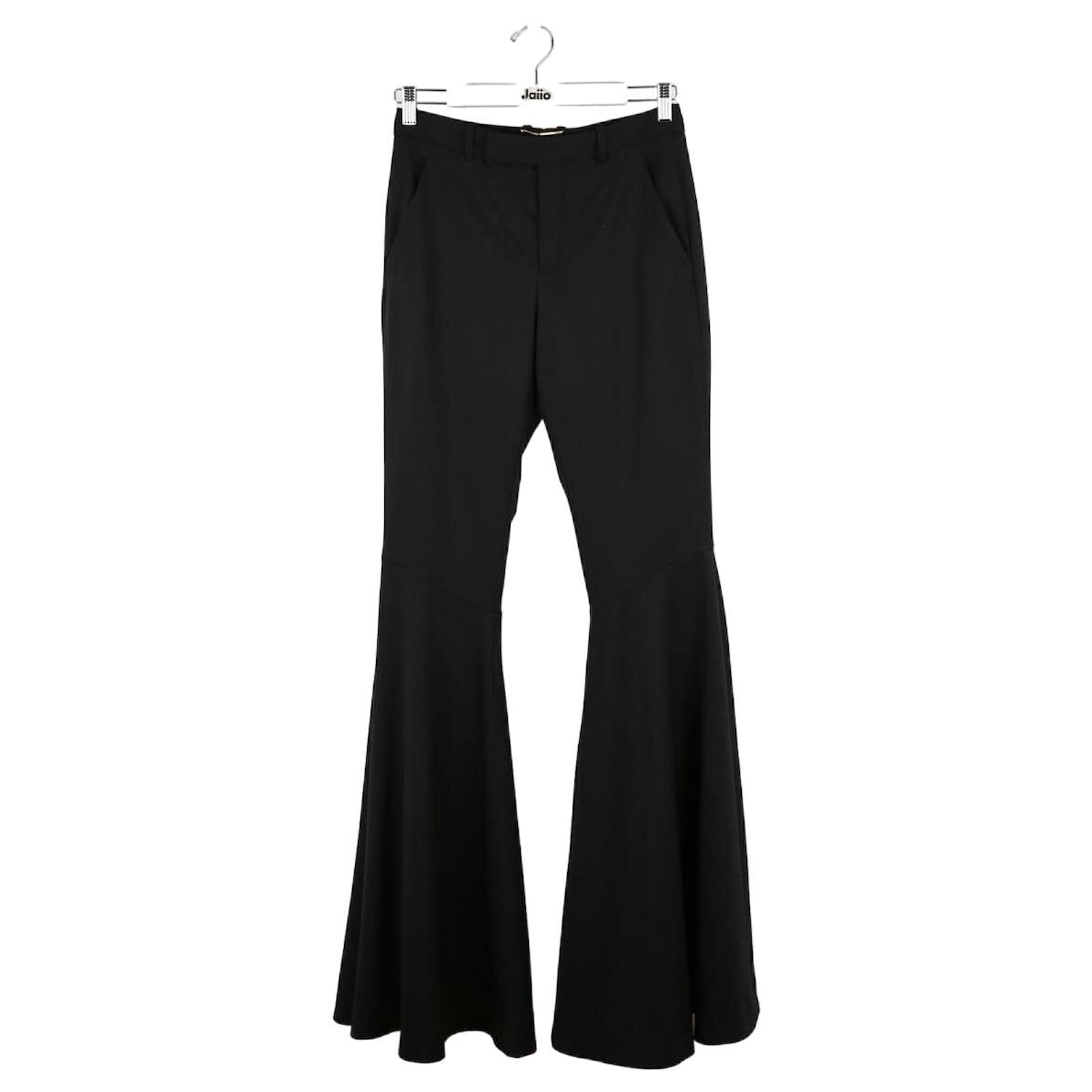 【関税・送料込み】SAINT LAURENT PANTS BLACK WOOL TROUSERS Saint Laurent virgin-wool Trousers | Black | FARFETCH