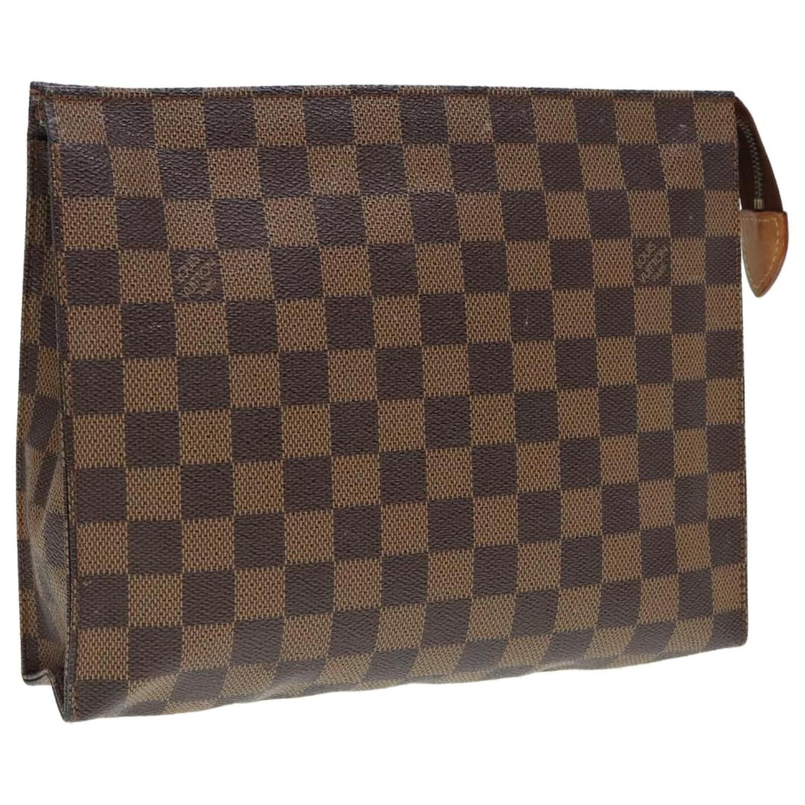 LOUIS VUITTON Poche Toilette Damier Ebene 26 N47543 LV Auth 93924  ref.1715212 - Joli Closet