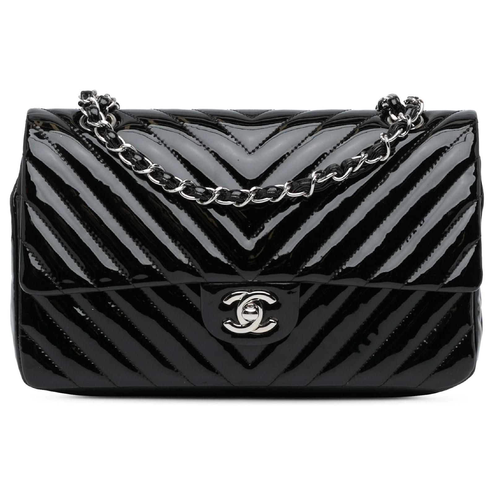 Double Flap Chanel Black Chevron Flap Bag Black Chanel Medium