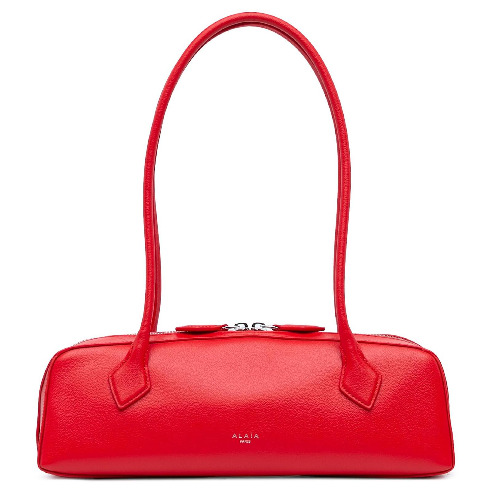 ショルダーバッグ・ポシェット ALAIA East West Medium suede shoulder bag ROUGE GRENAT ALAIA East West Medium suede shoulder bag ROUGE GRENAT