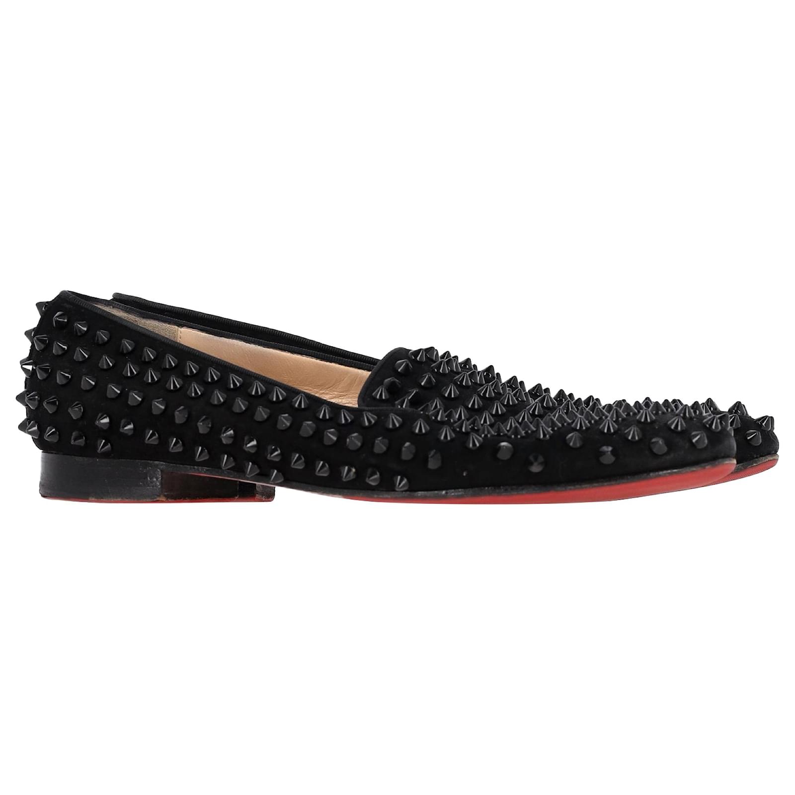 Dandelion Spikes Slipper aus schwarzem Wildleder von Christian 