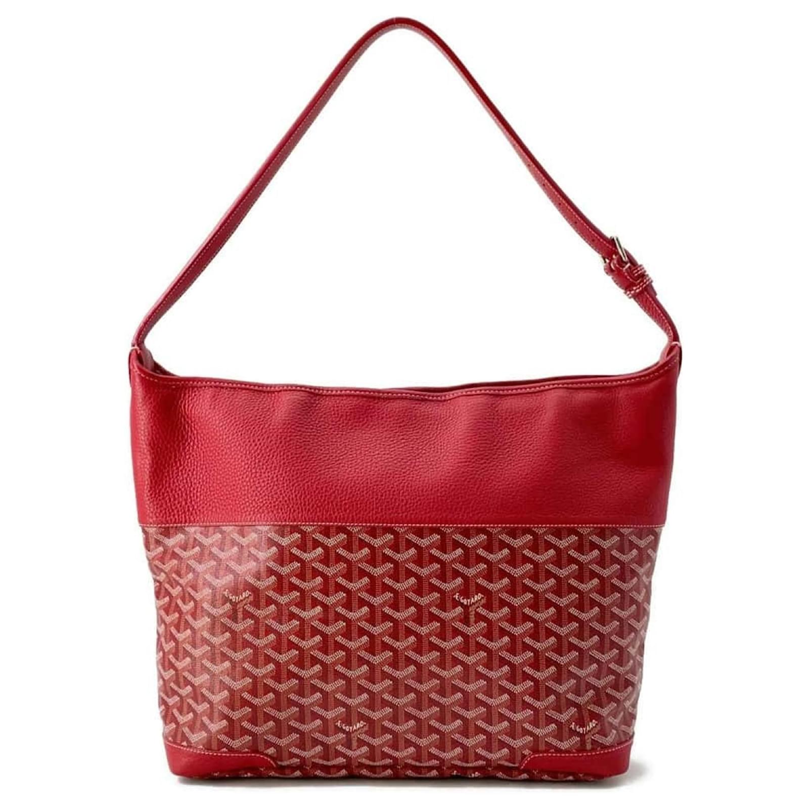 Goyard Grenadine Leather Shoulder Bag Red Cloth Plastic ref