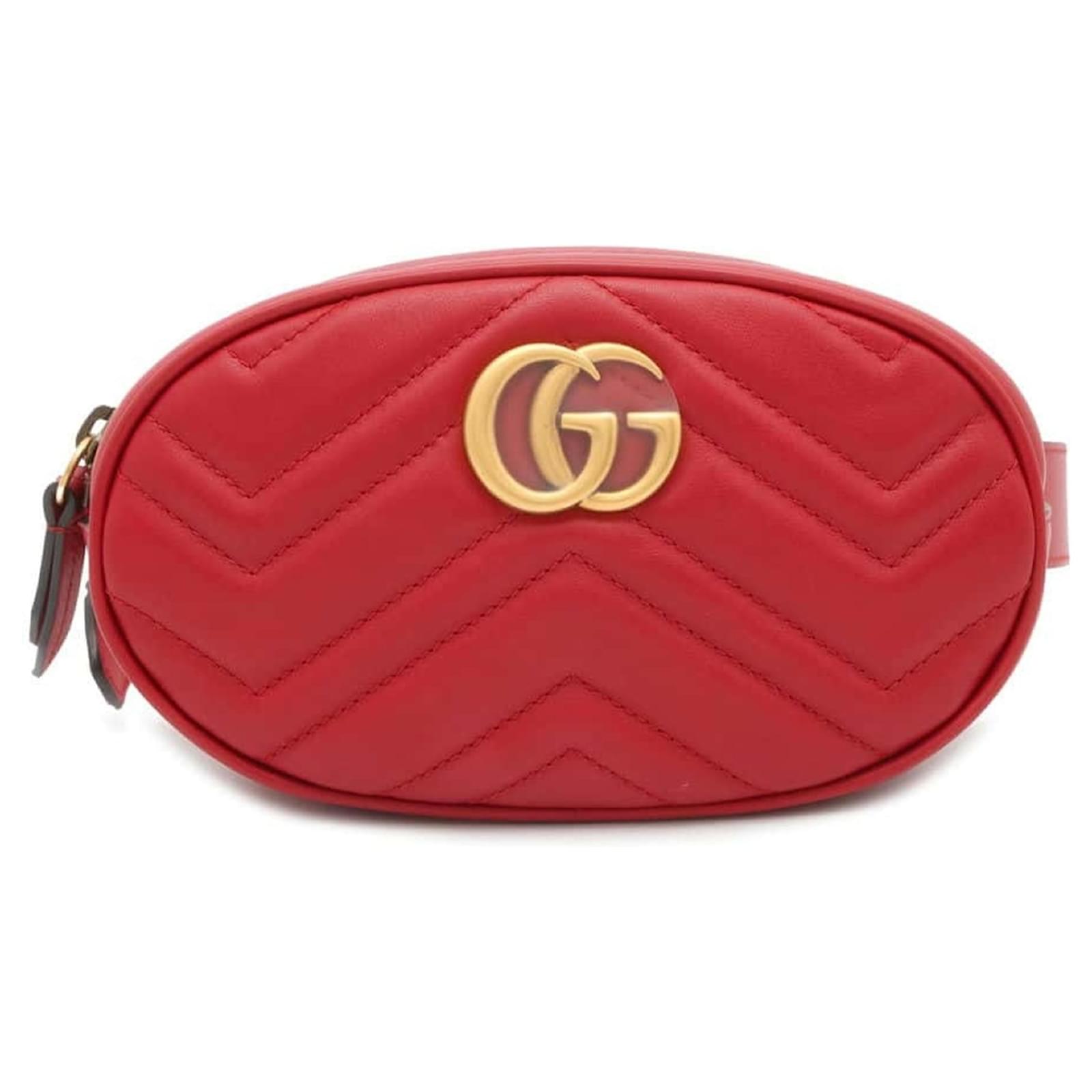 Gucci GG Marmont Quilted Leather Fanny Pack Red ref.1716866 Joli Closet