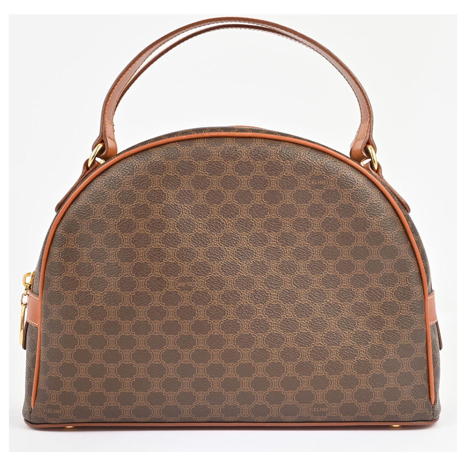 Sac Céline Macadam Vintage En Cuir Marron - Modèle Marin, Doublure Cuir - Occasion