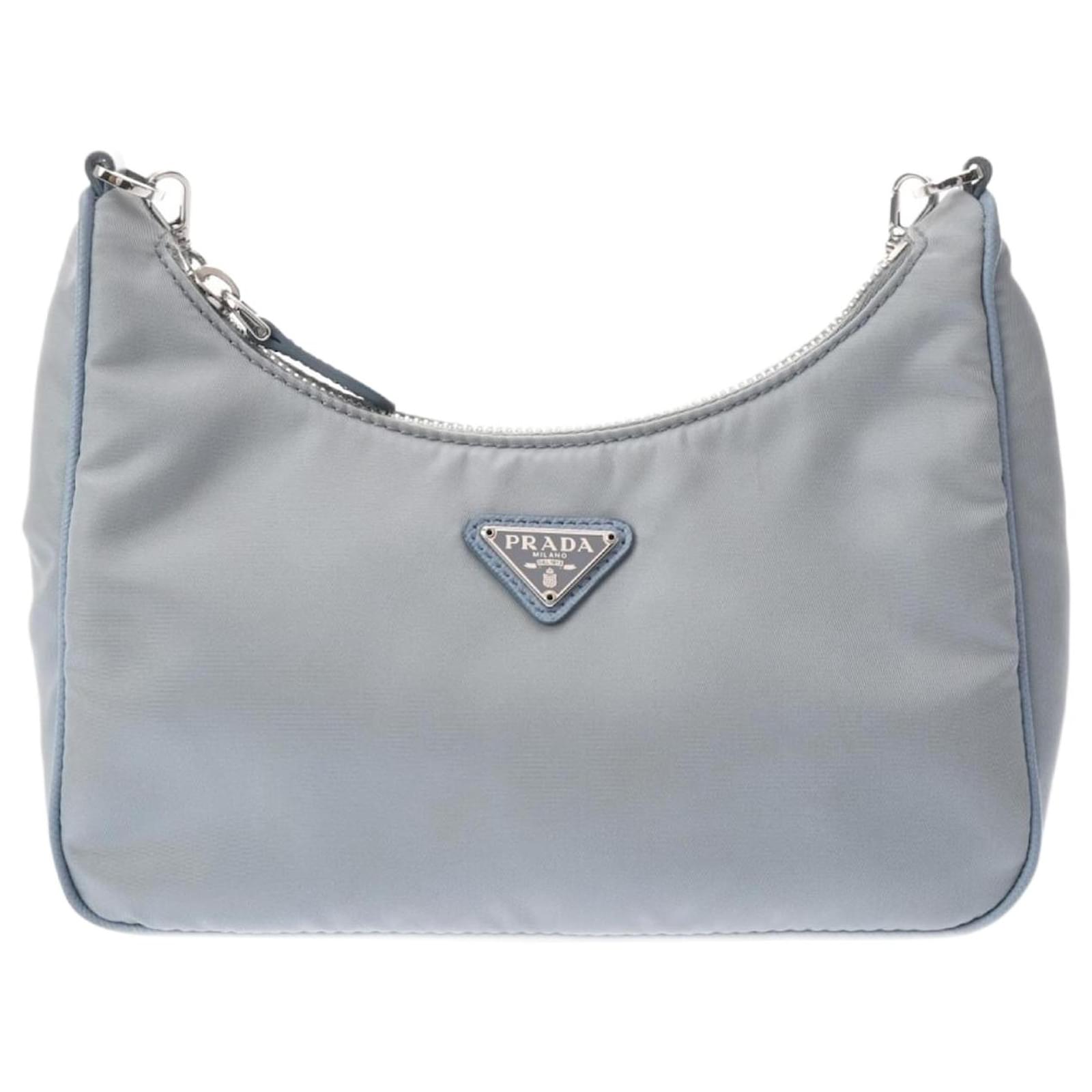 Sac à épaule Prada Re-Edition 2005 en Re-Nylon bleu clair ref