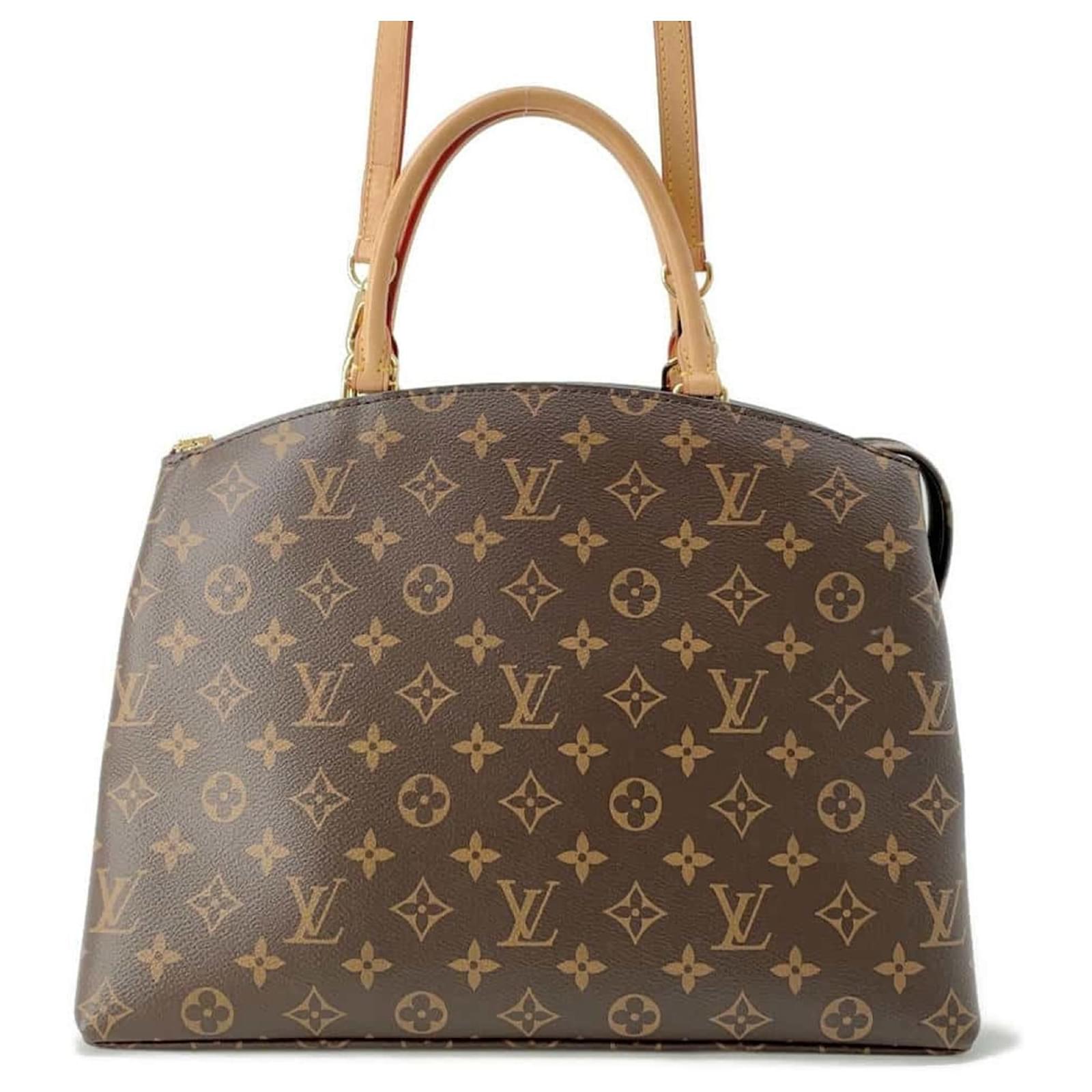 Louis Vuitton ハンドバッグ ブラウン ベージュ Louis Vuitton Monogram Grand Palais MM Handbag Dark red Patent