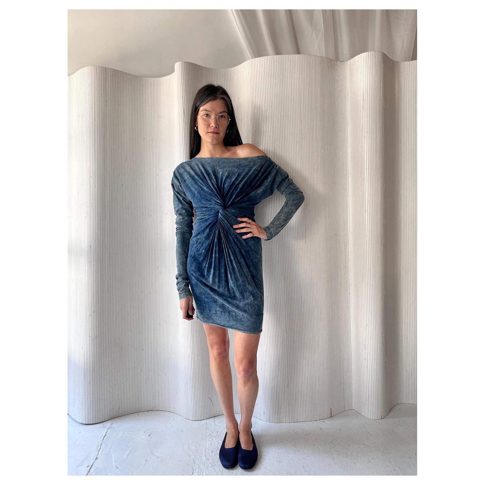 Diesel 2000s Blue Scrunched Dress Synthetic ref.JC1719136 (Sold) - Joli  Closet