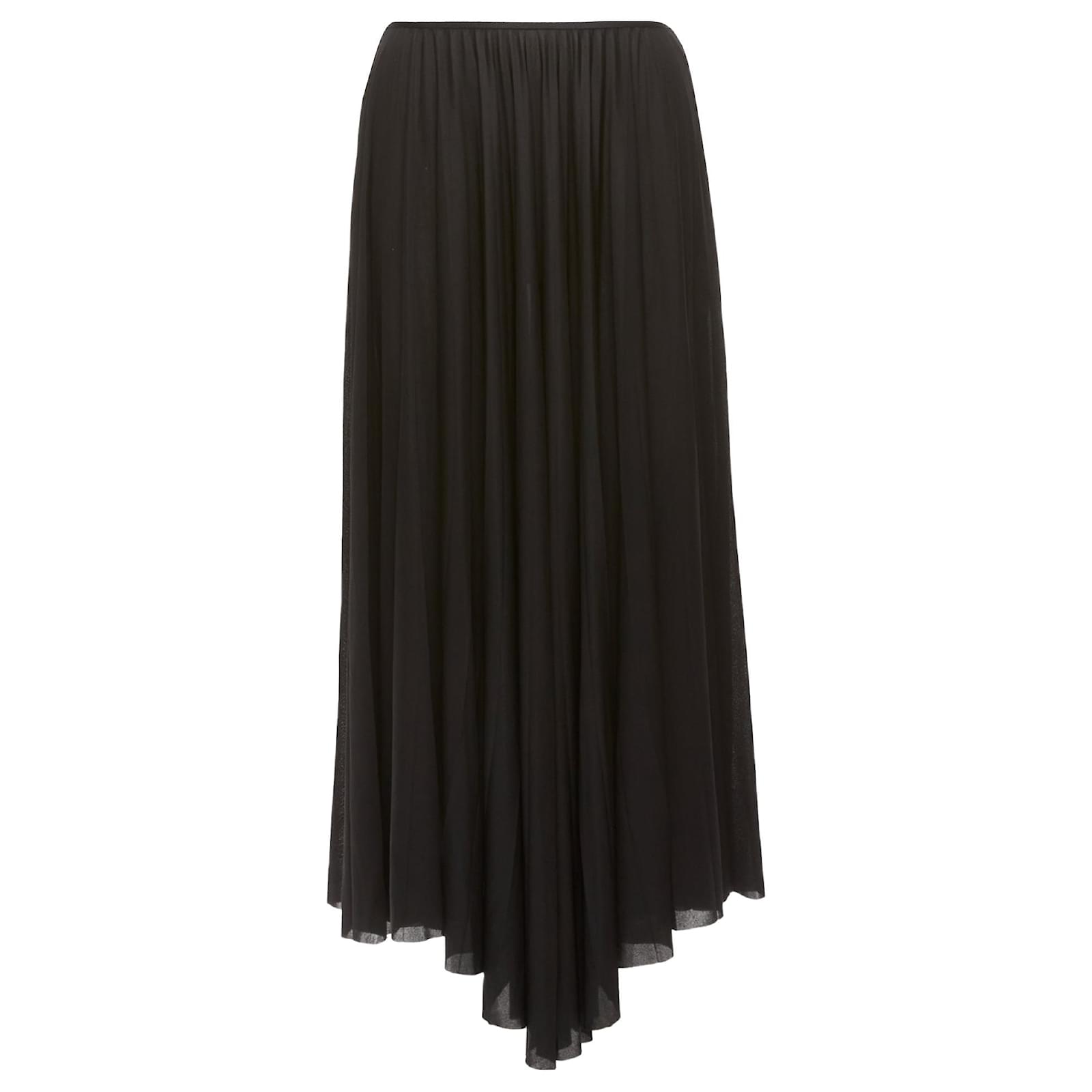 Céline Celine Phoebe Philo Bias Cut Mesh Pleated High Low Hem Midi