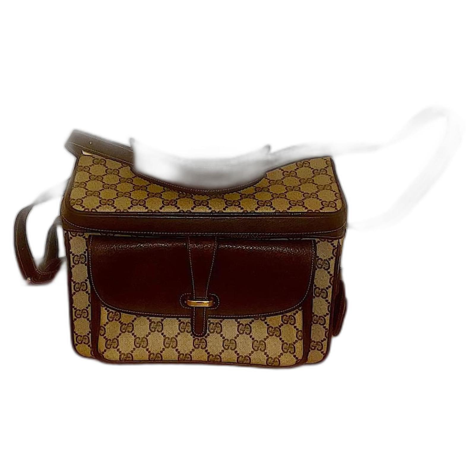 Borsa a tracolla vintage autentica Gucci rara con monogramma GG e