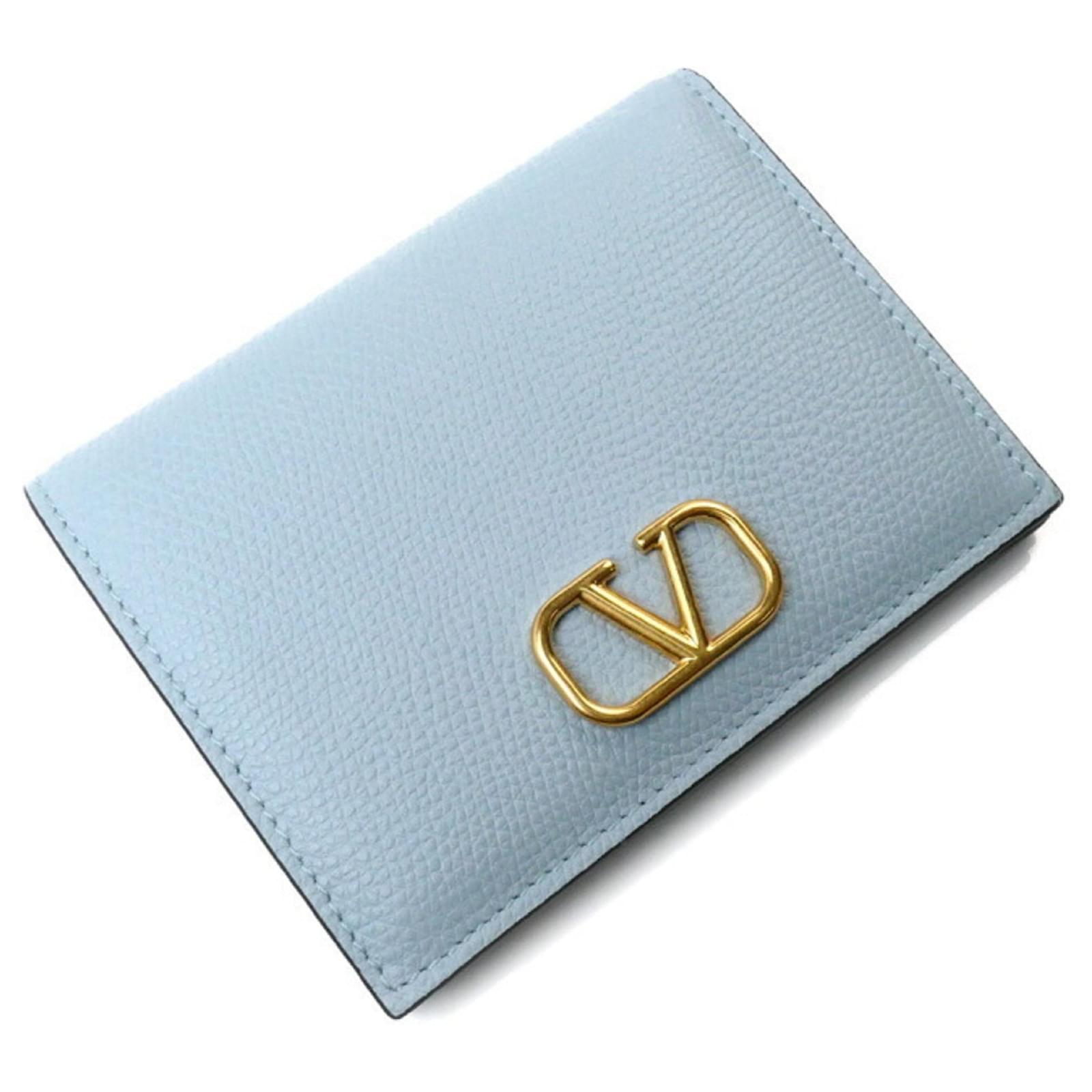 Valentino Garavani V Small Wallet Light blue Leather ref.JC1719932