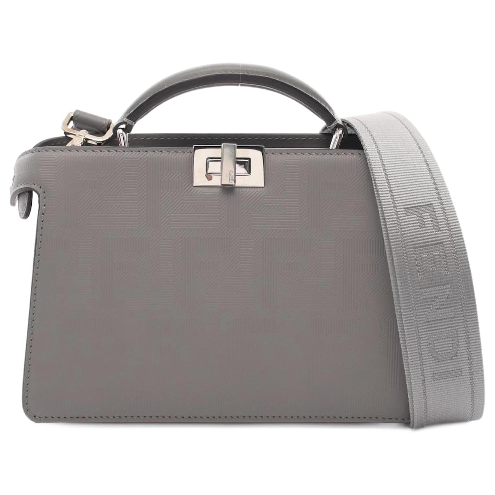 Fendi Peekaboo ISeeU X-Cross Zucca Handbag Brown Plastic ref