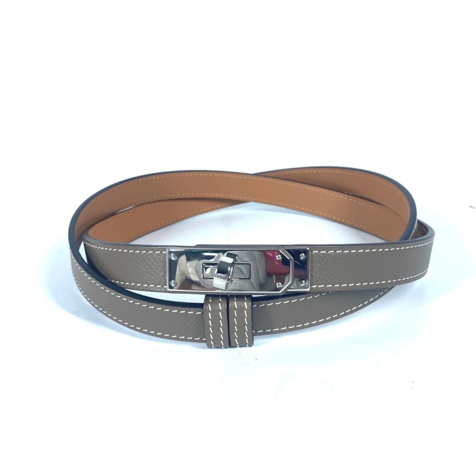 Hermès Hermes Thin Belt Kelly Epsom in Beige Joli Closet