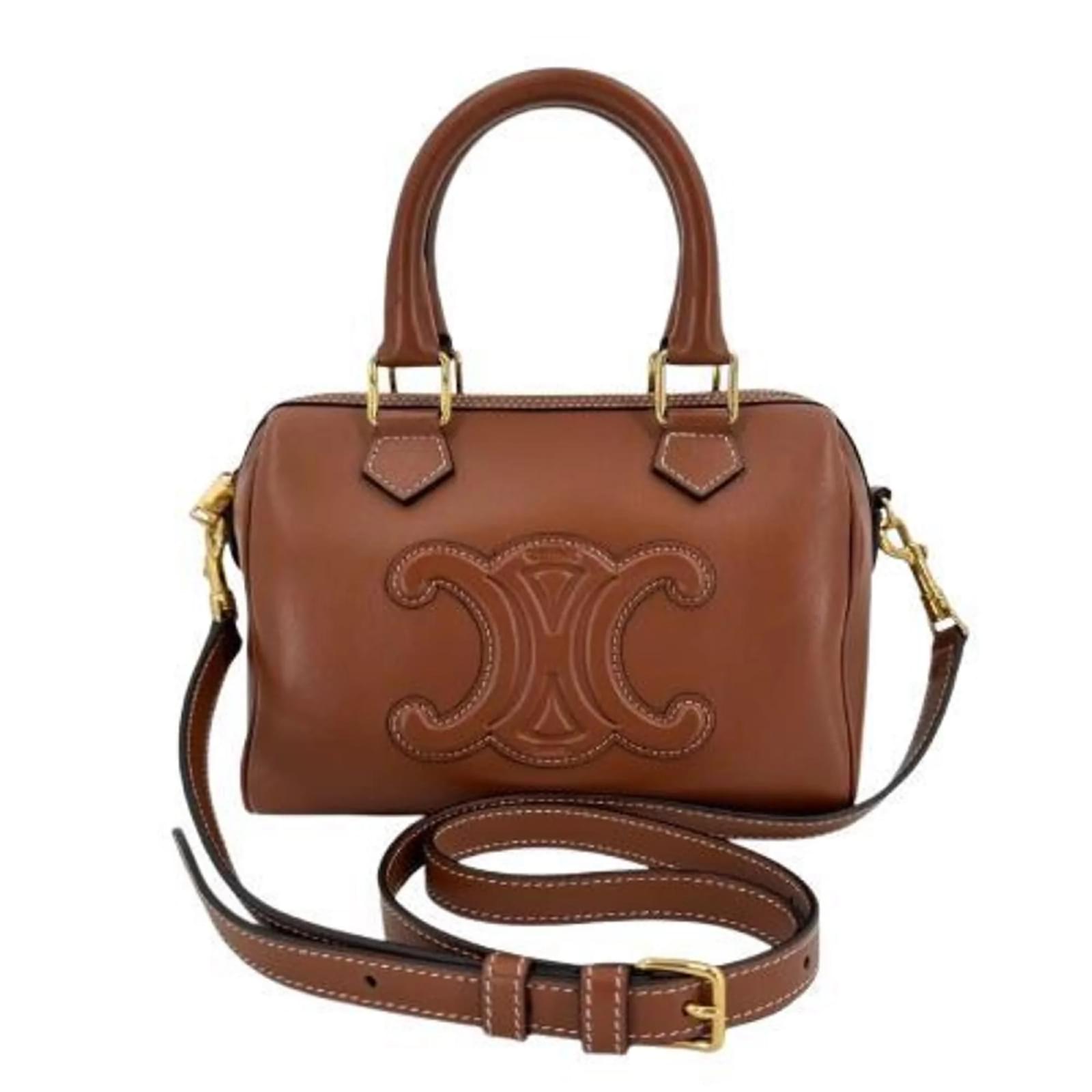 Céline Celine Small Boston Smooth Scarf Skin Cuir Triomphe