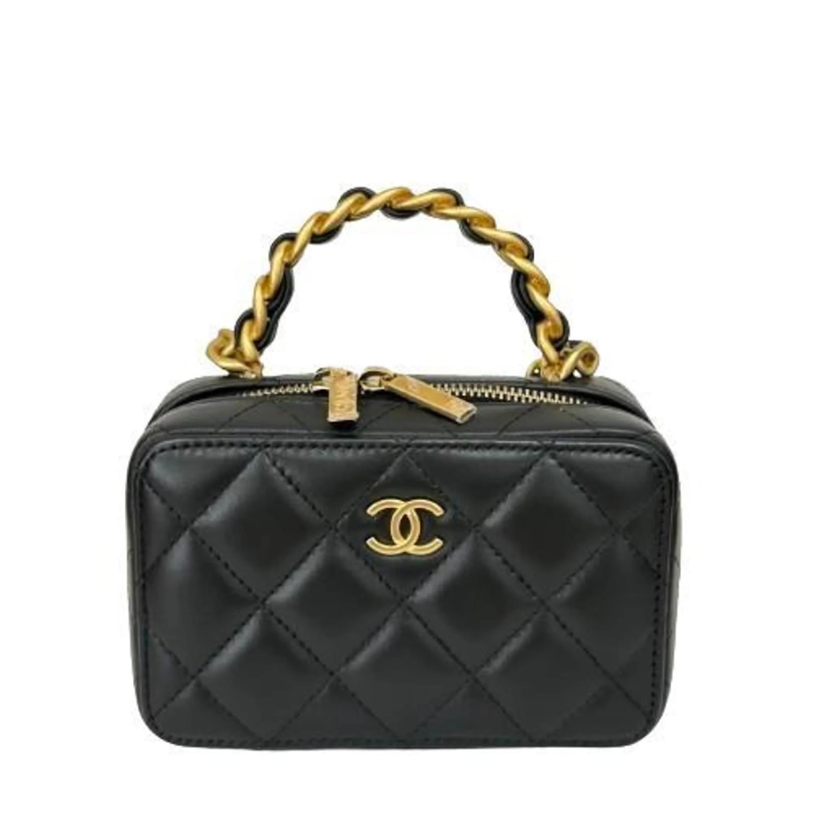 Chanel Matelasse AP3318 22A Chain Bag Black Golden Leather ref