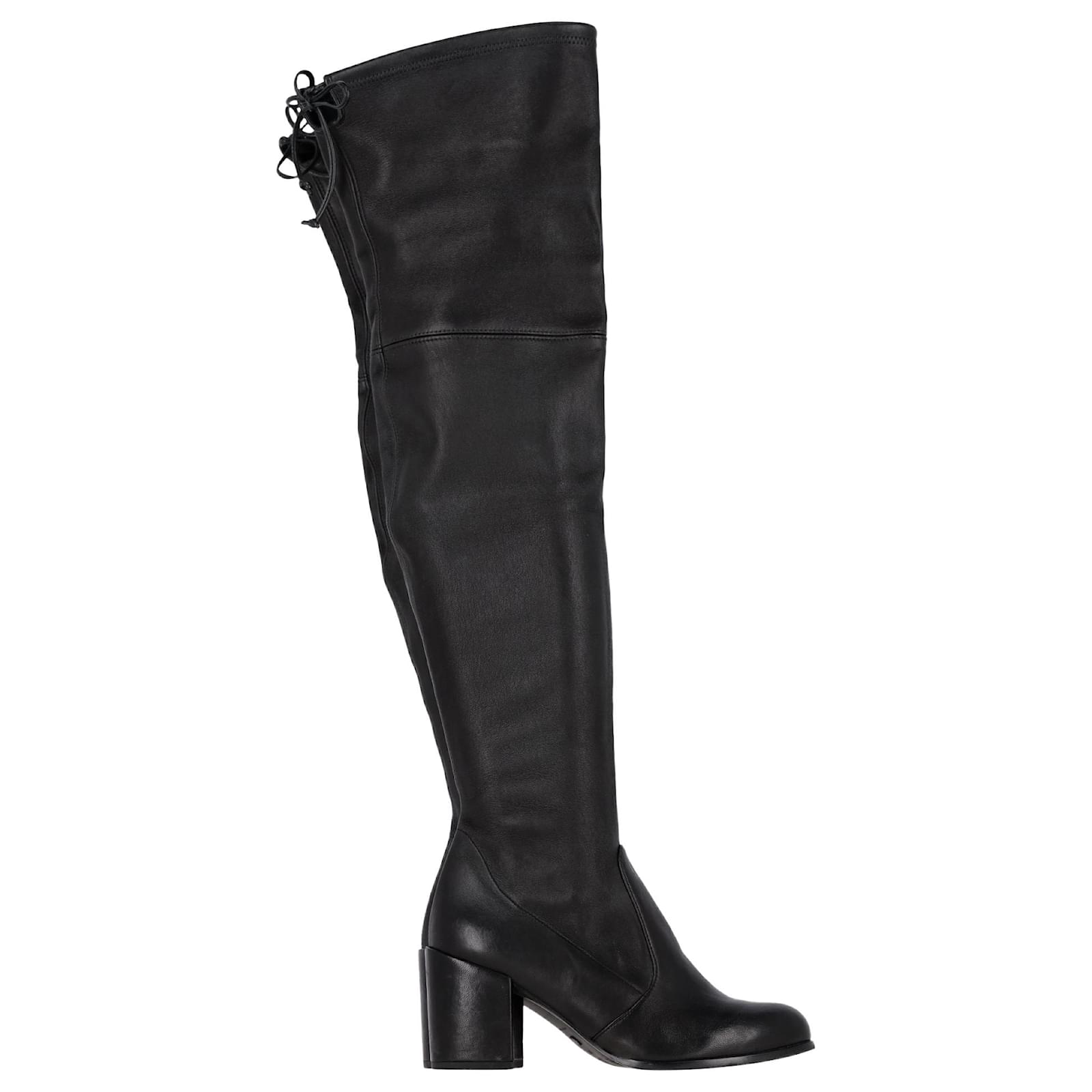 Stuart Weitzman Tieland Over The Knee Boots in Black Leather ref.1722884 Joli Closet