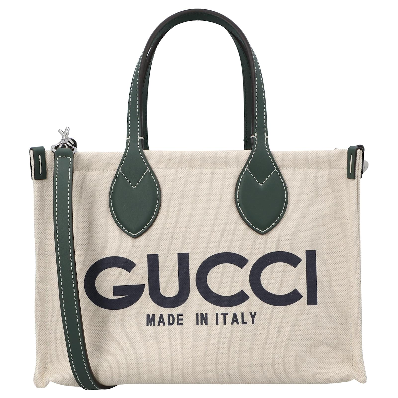 Gucci Small Tote Bag With Gucci Print Green