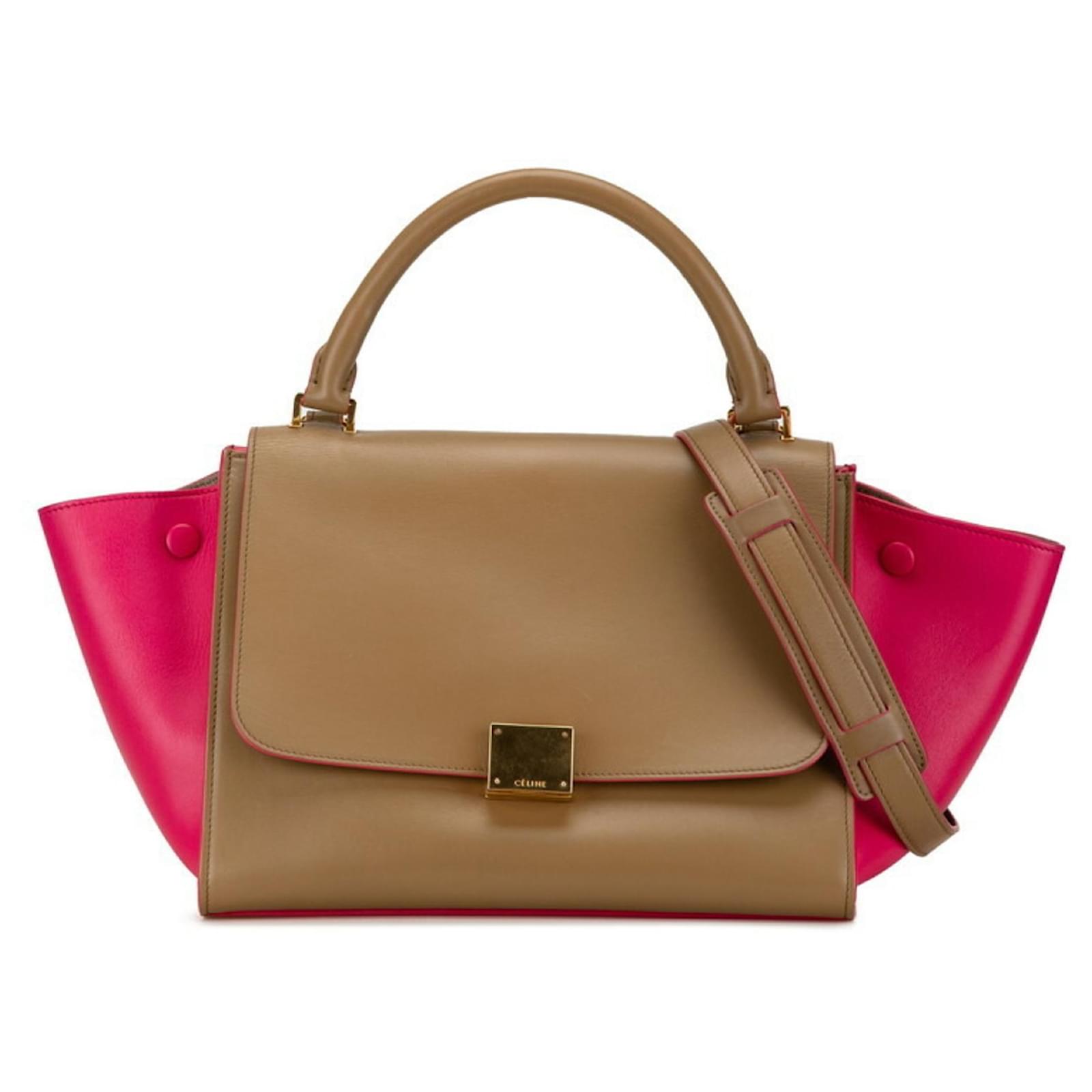 Céline Celine Trapeze Small Handbag Pink Beige Leather ref.1724769 