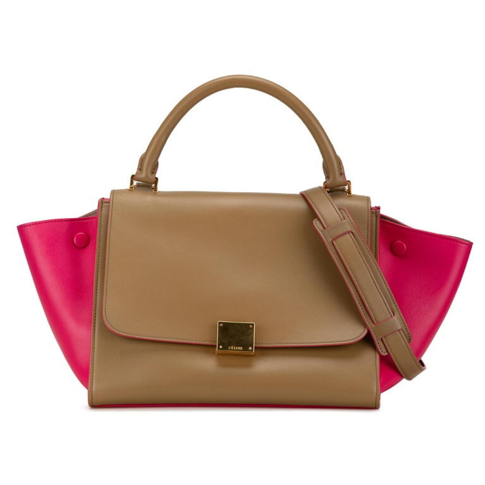 Celine Borsa a mano Celine Trapeze Small Rosa Beige Pelle ref.1724769 Joli Closet