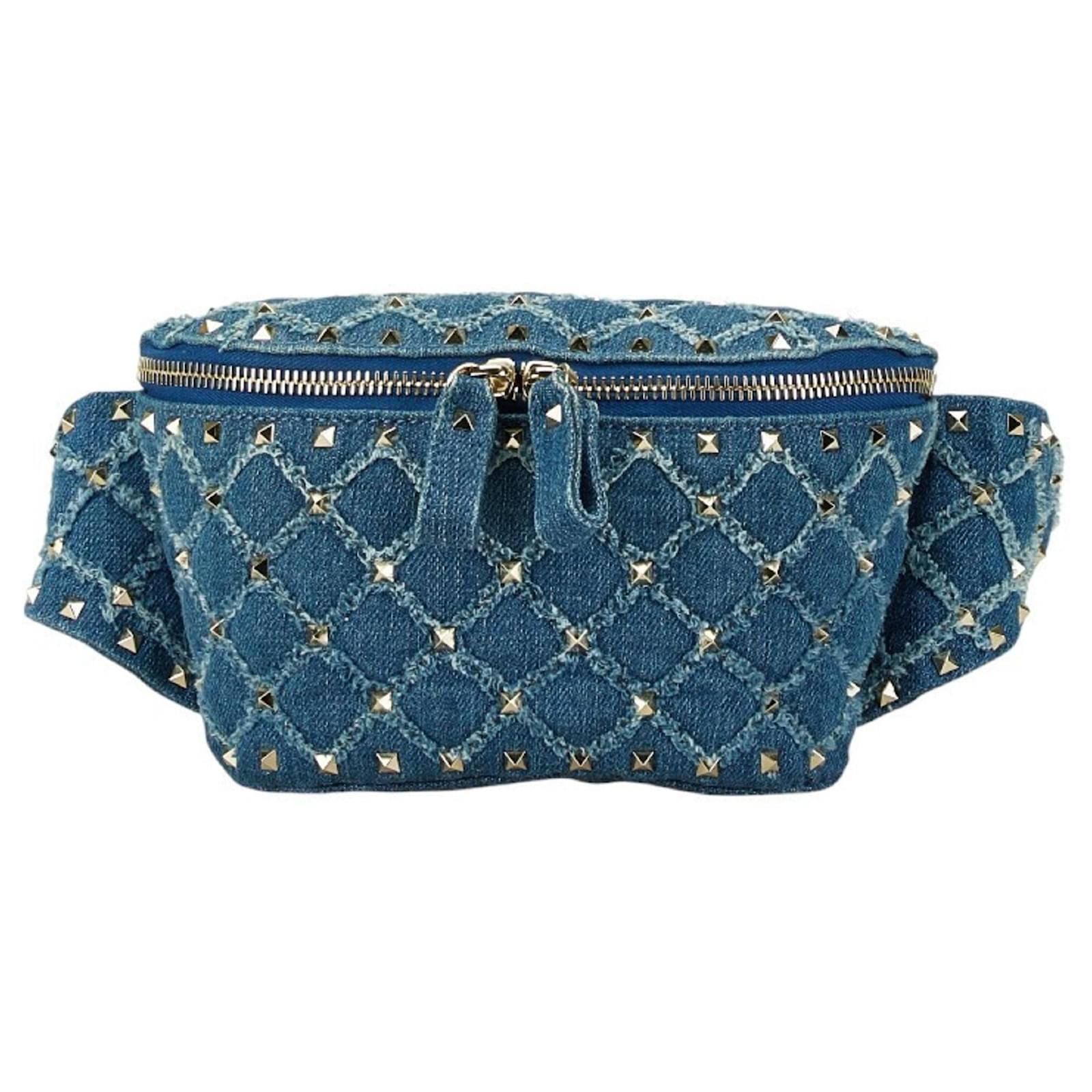 Valentino Studded Umhängetasche aus blauer Jeans John