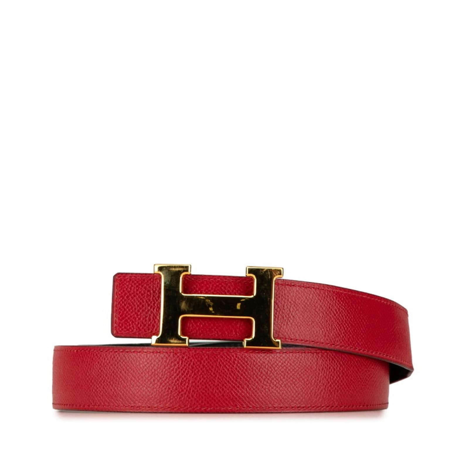 Ceinture H Constance en cuir rouge et noir d Hermes ref.1724884 Joli Closet