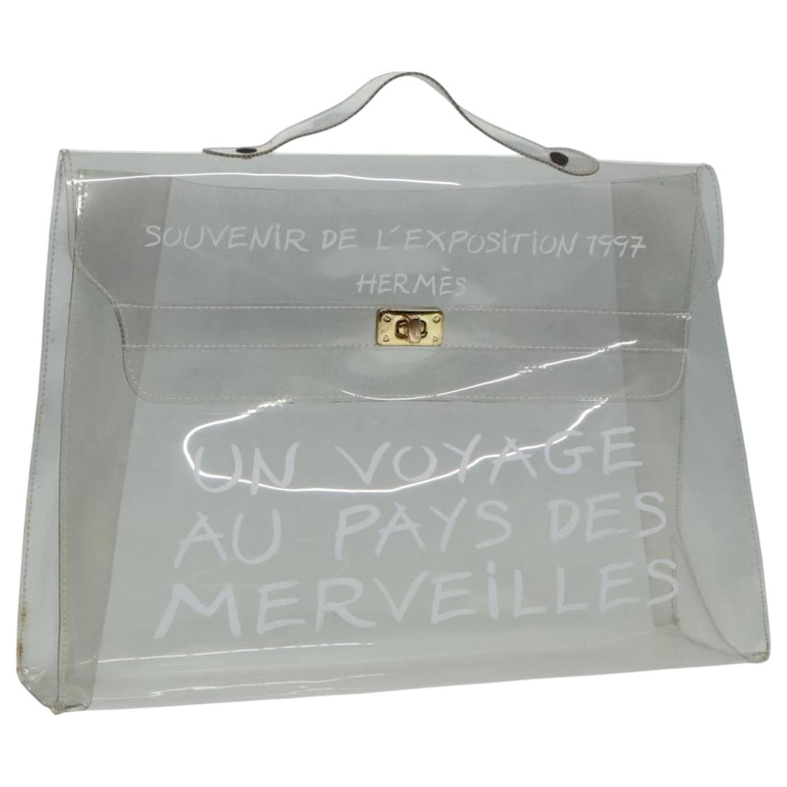 HERMES Vinyl Kelly Handtasche Transparent Auth 92326