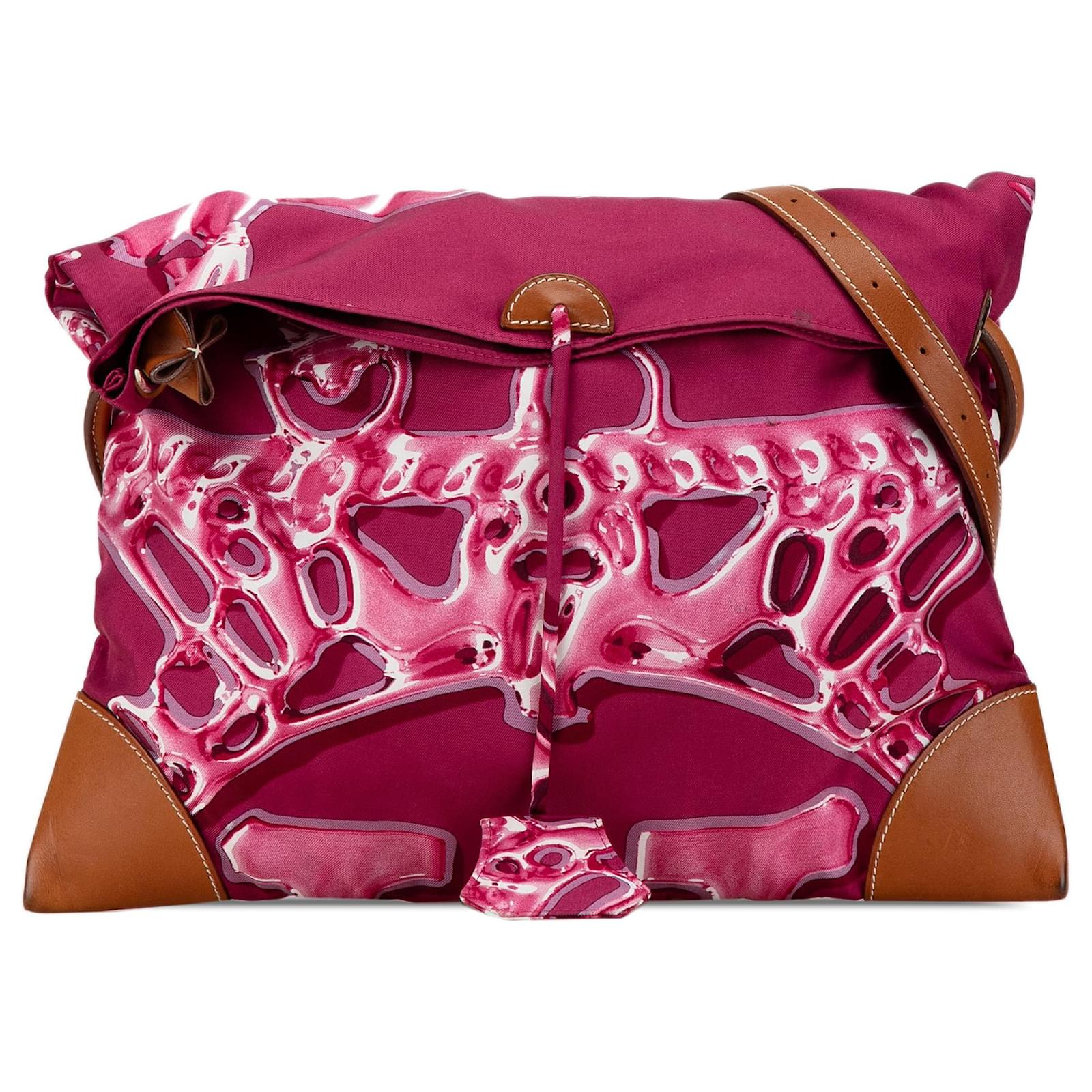 Pink Hermes Vif Argent Silky City 33 Umhangetasche