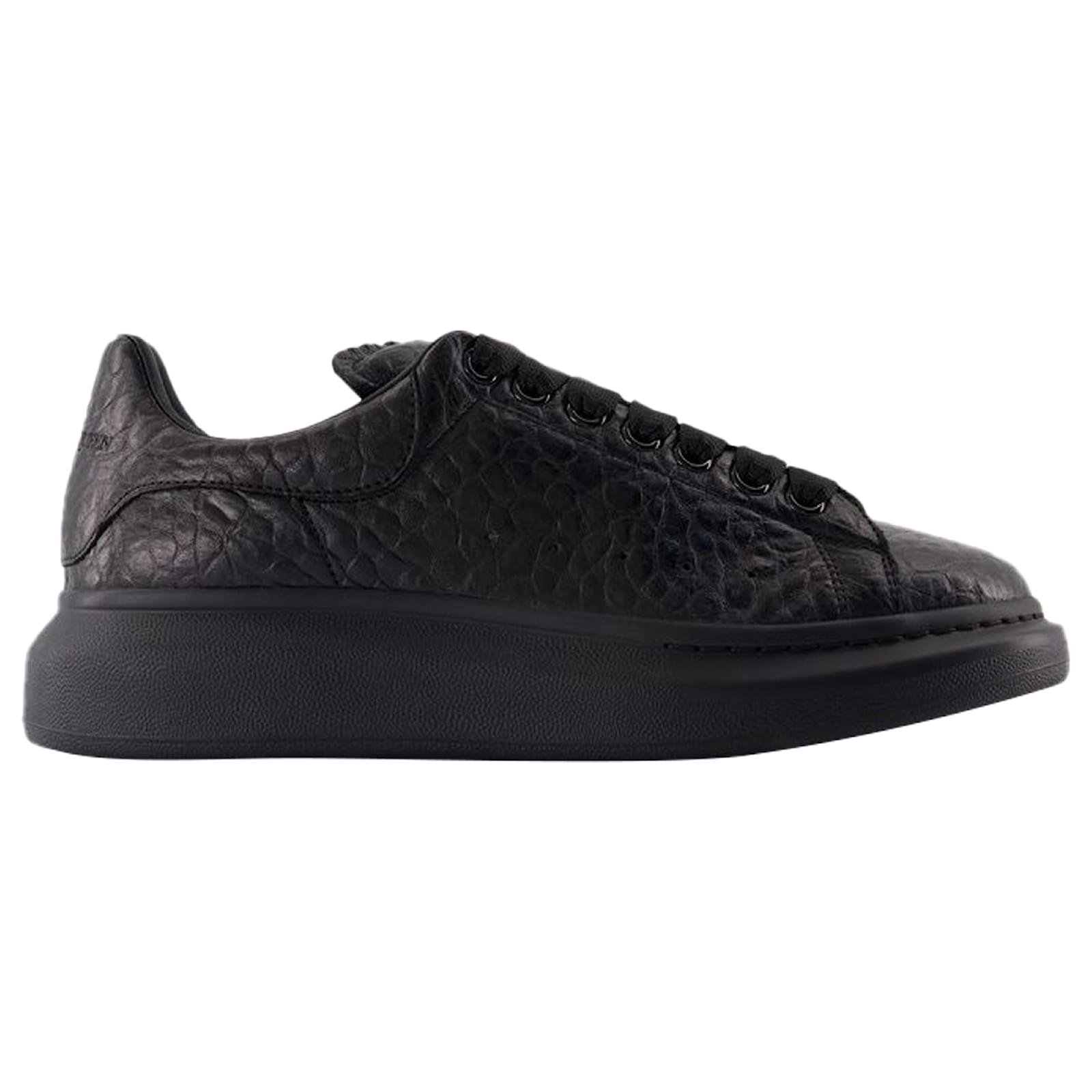 Oversized Sneakers Alexander McQueen Leather Black Pony style calfskin ref.1726639 Joli Closet