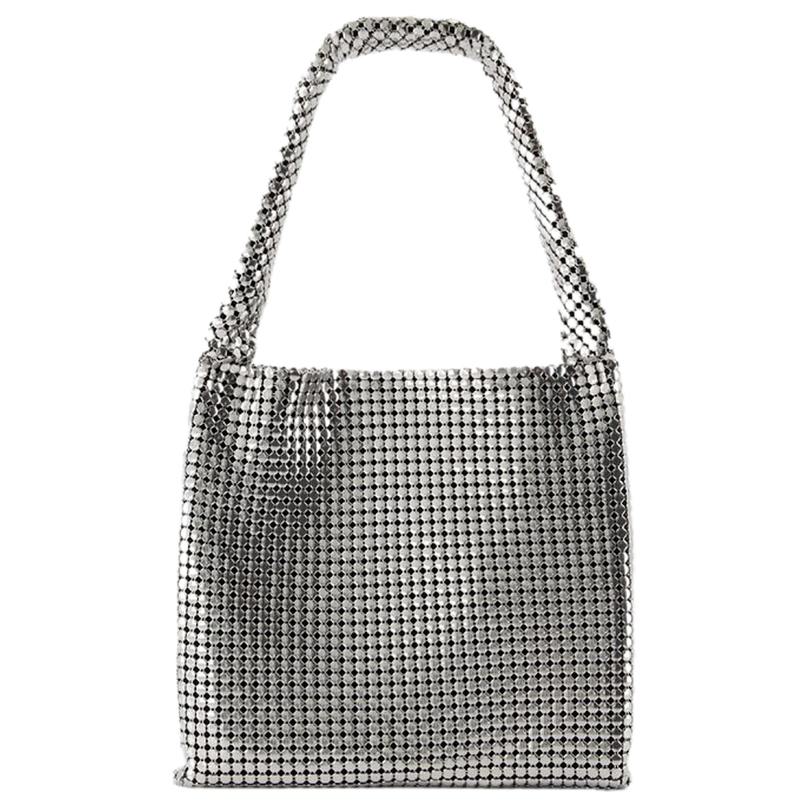 Paco Rabanne Medium Silver Pixel Shoulder Bag Rabanne