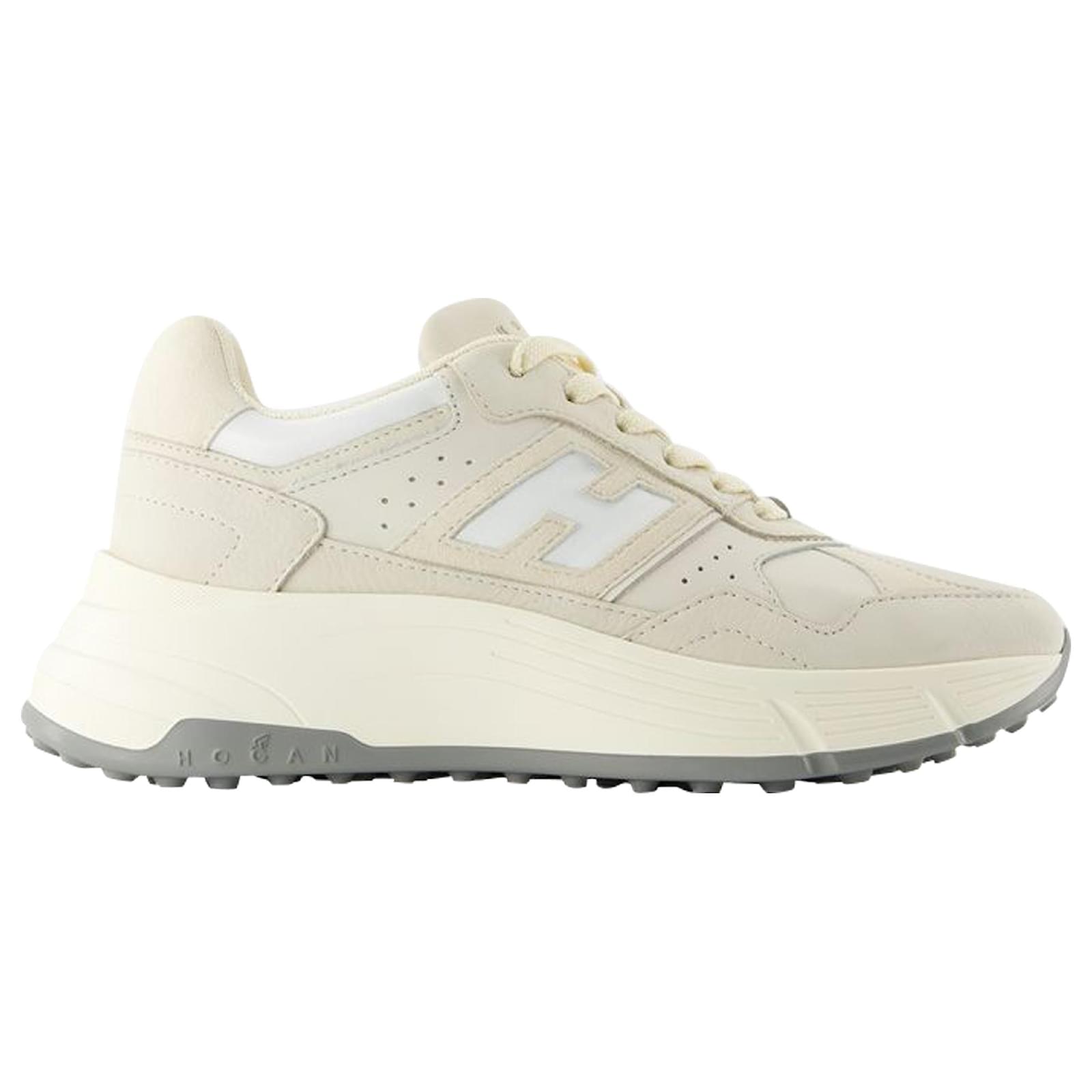 スニーカー HOGAN SNEAKER HOGAN H669 IN PELLE LISCIA H669 Sneakers - Hogan - Leather - Beige Brown Pony-style