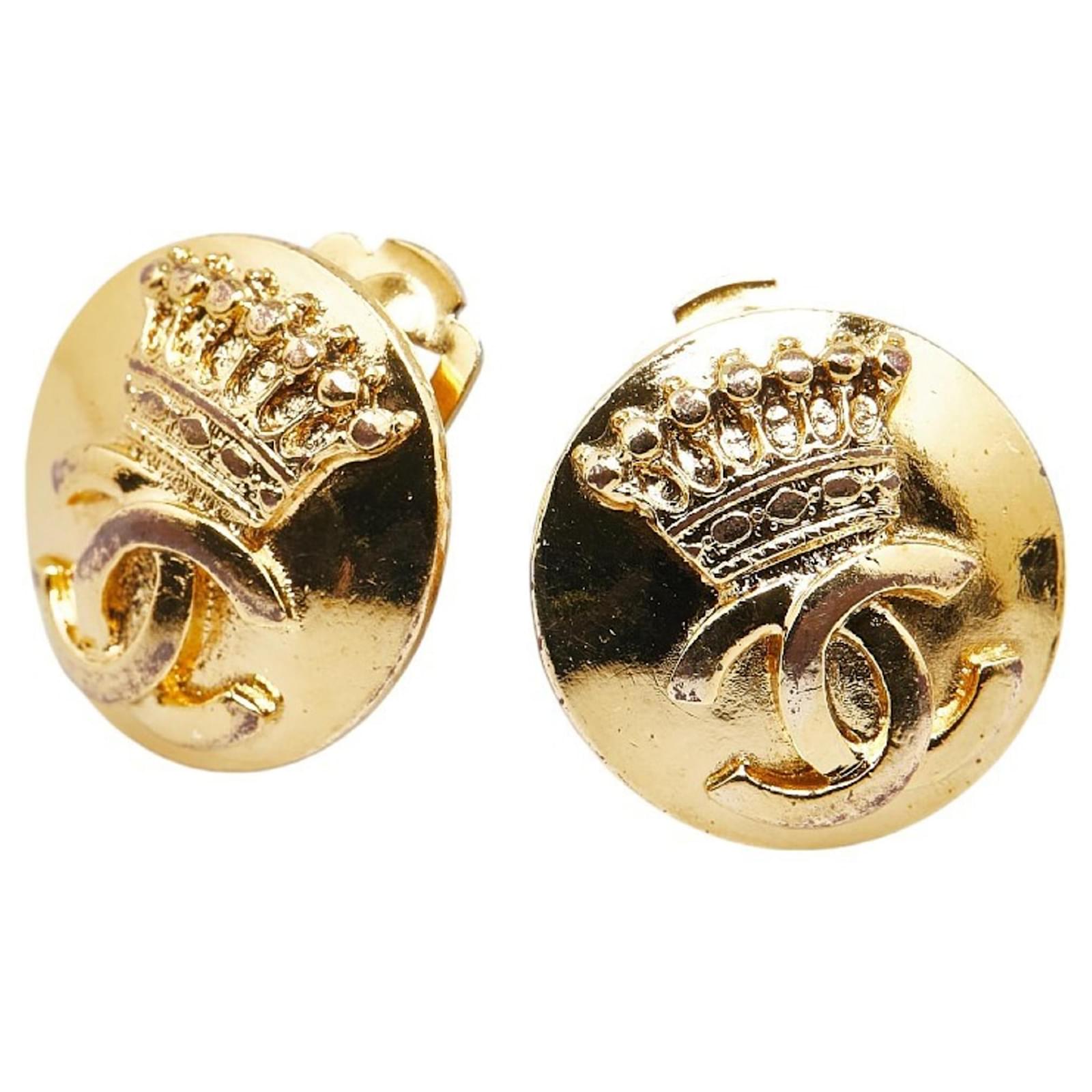 Chanel Coco Mark Gold Plated Clip Earrings Golden ref.1727176 