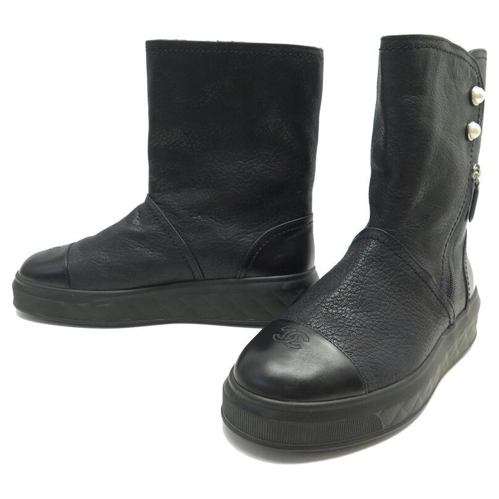 Leather Boots Chanel Fur Shoes NINE CHANEL SHOES FUR-LINED BOOTS