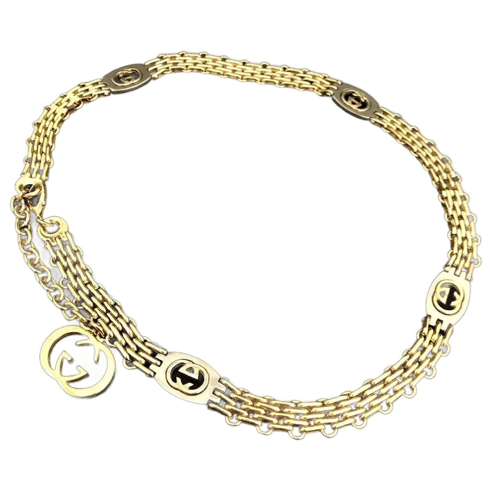 小物 Gucci Interlocking G Gold Chain Belt Chain Belt With Interlocking G Charm In Gold-Toned Metal