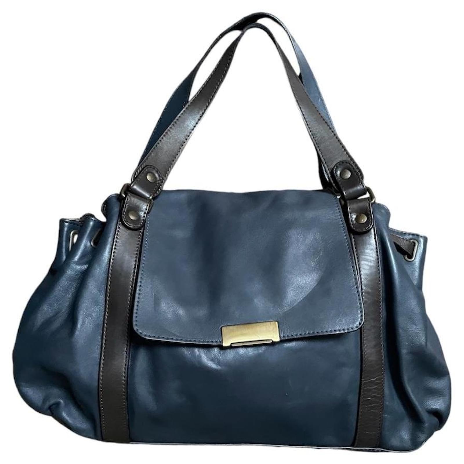 Gerard Darel Sac à rabat Gérard Darel cuir ardoise et marron Gris