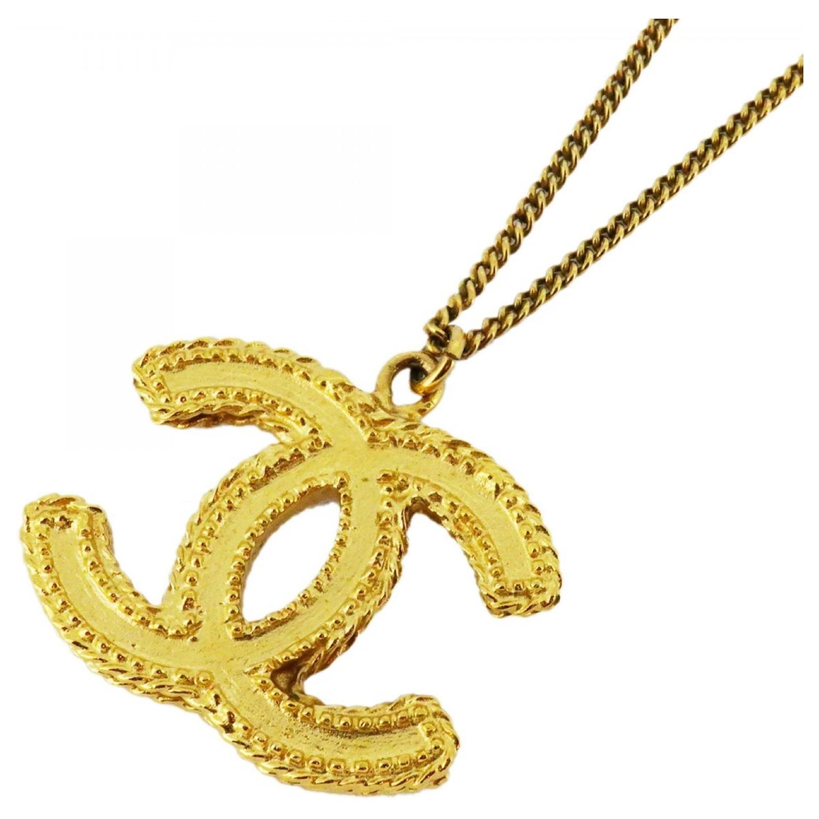 アクセサリー CHANEL Coco Mark Golden Chanel Gold Plated Necklace with Coco Mark Golden Gold-plated ref
