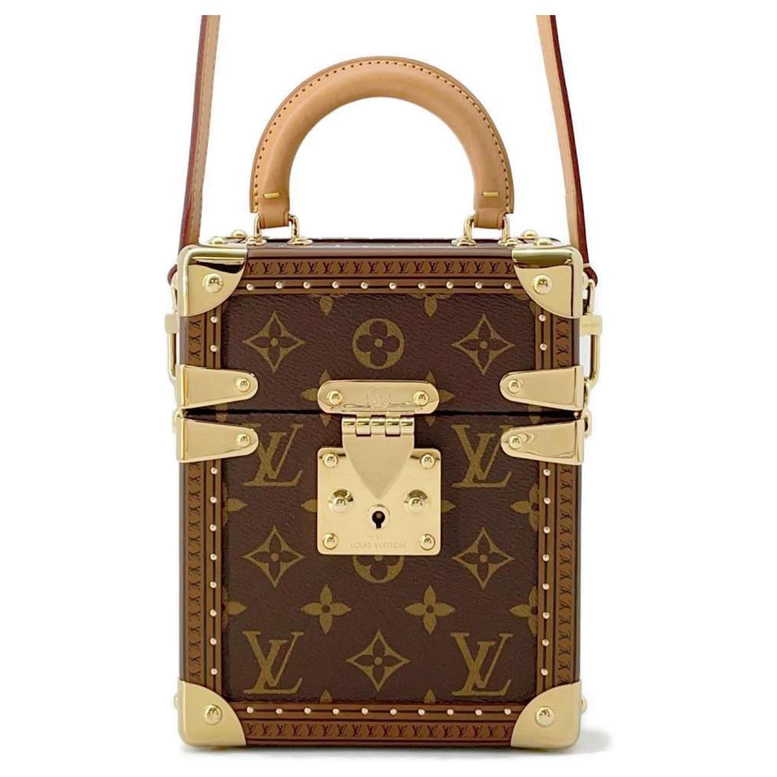 Louis Vuitton Monogram Camera Box Shoulder Bag Beige Patent