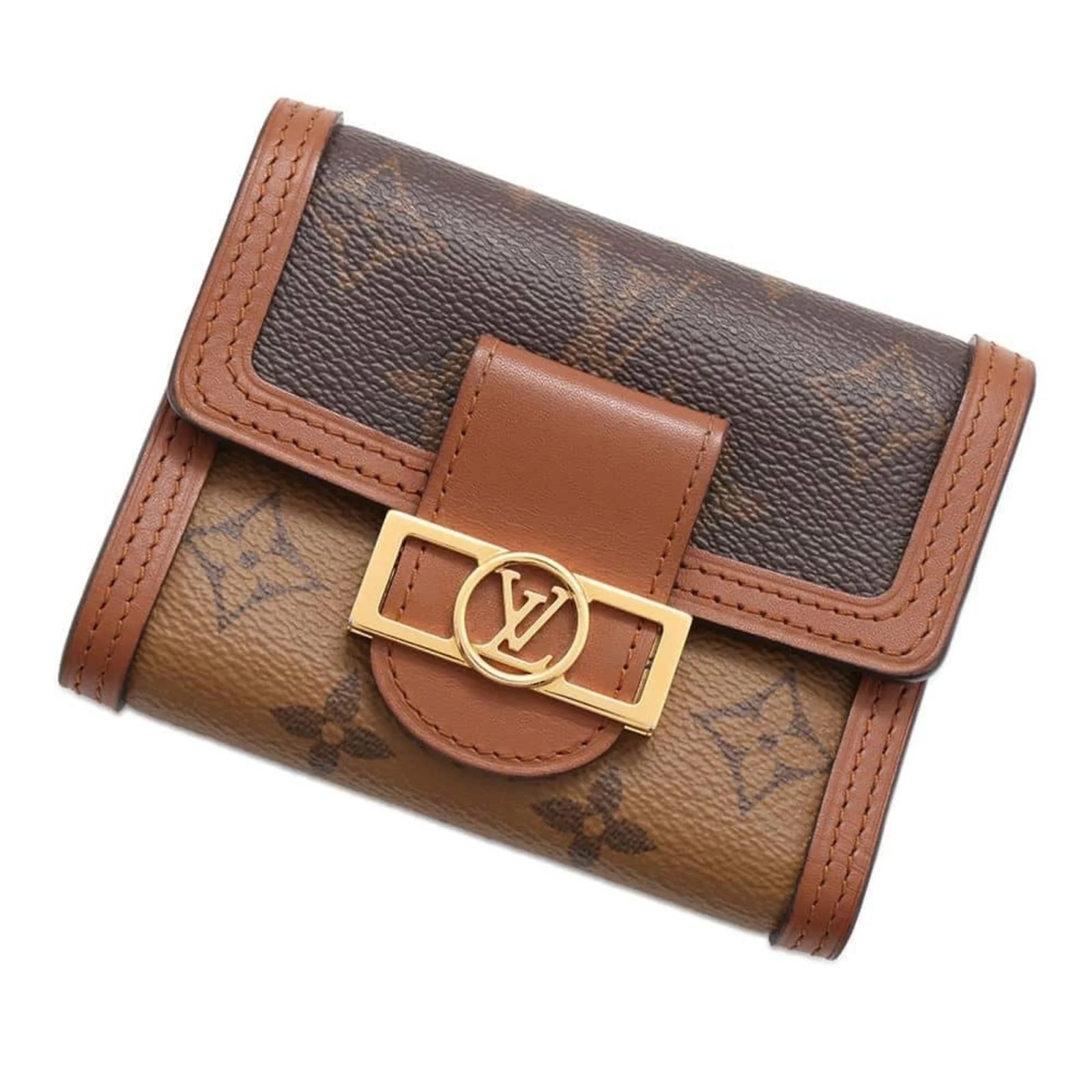 Louis Vuitton Black and Brown Monogram Clutch/Trifold Wallet. LOUIS VUITTON Trifold Monogram Canvas Wallet Brown main image 2