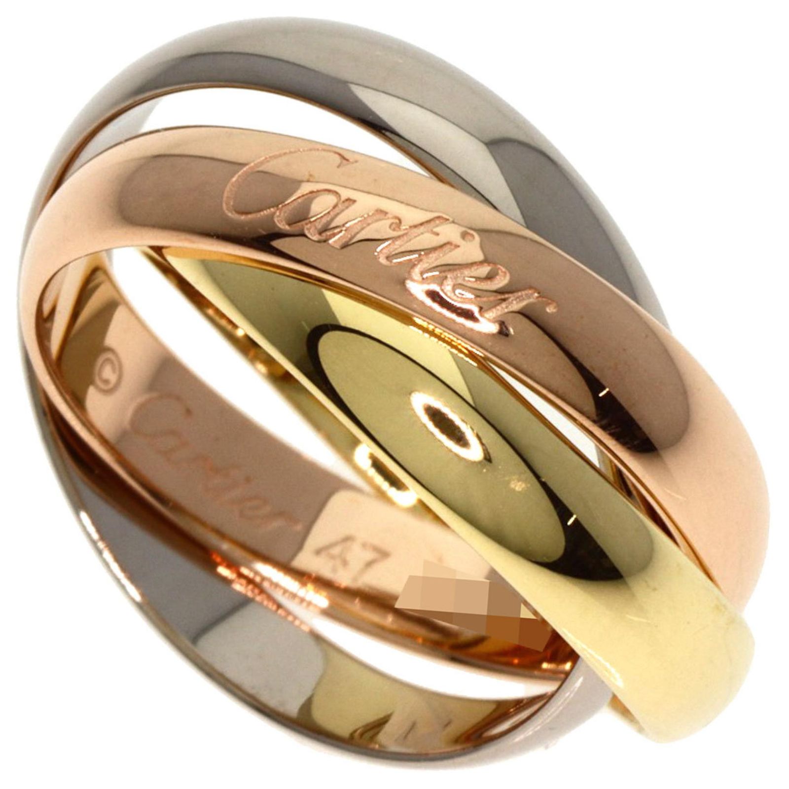 Cartier Trinity #47 Ring Black White gold Yellow gold Pink gold ref ...