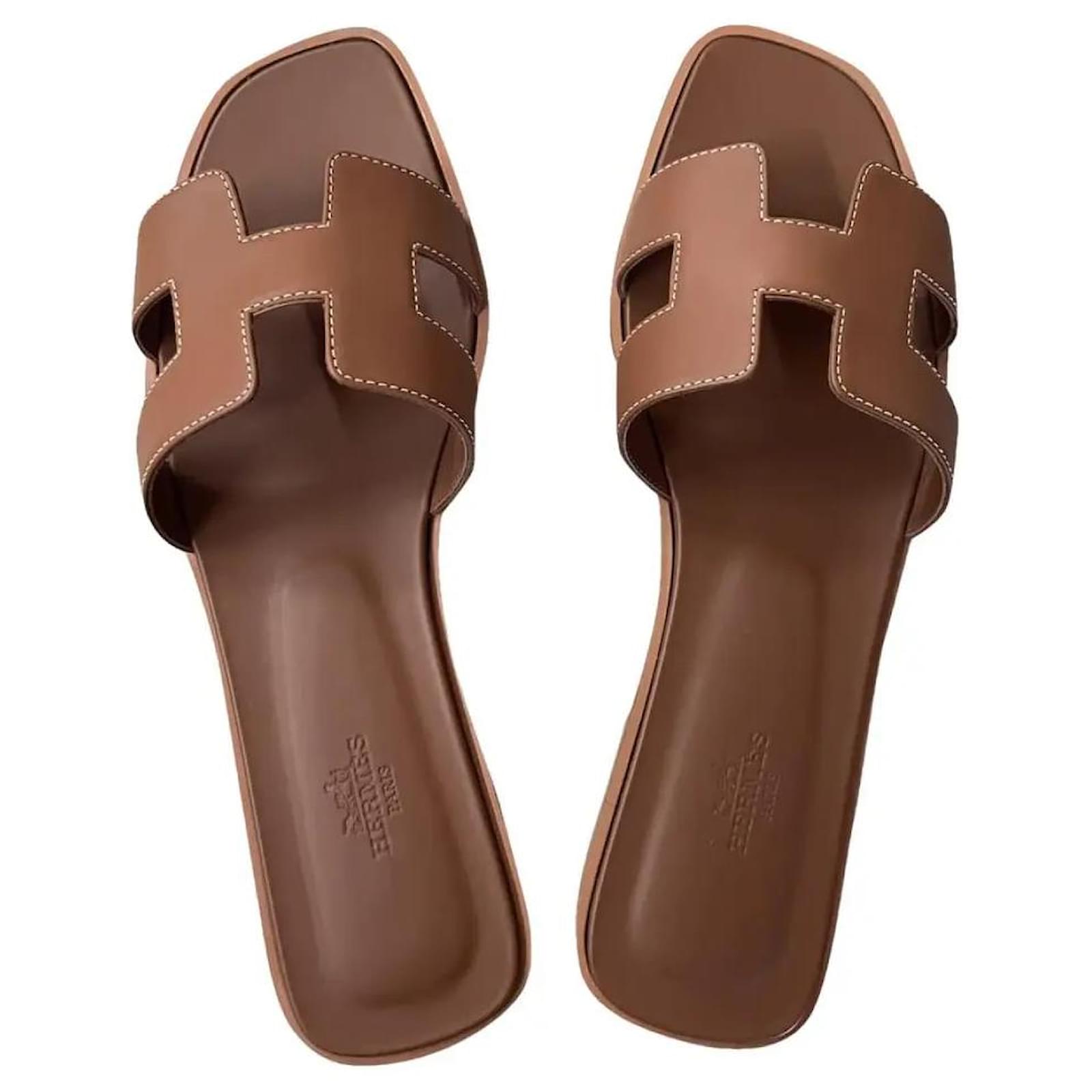 Hermès hermes oran gold new size Brown Leather