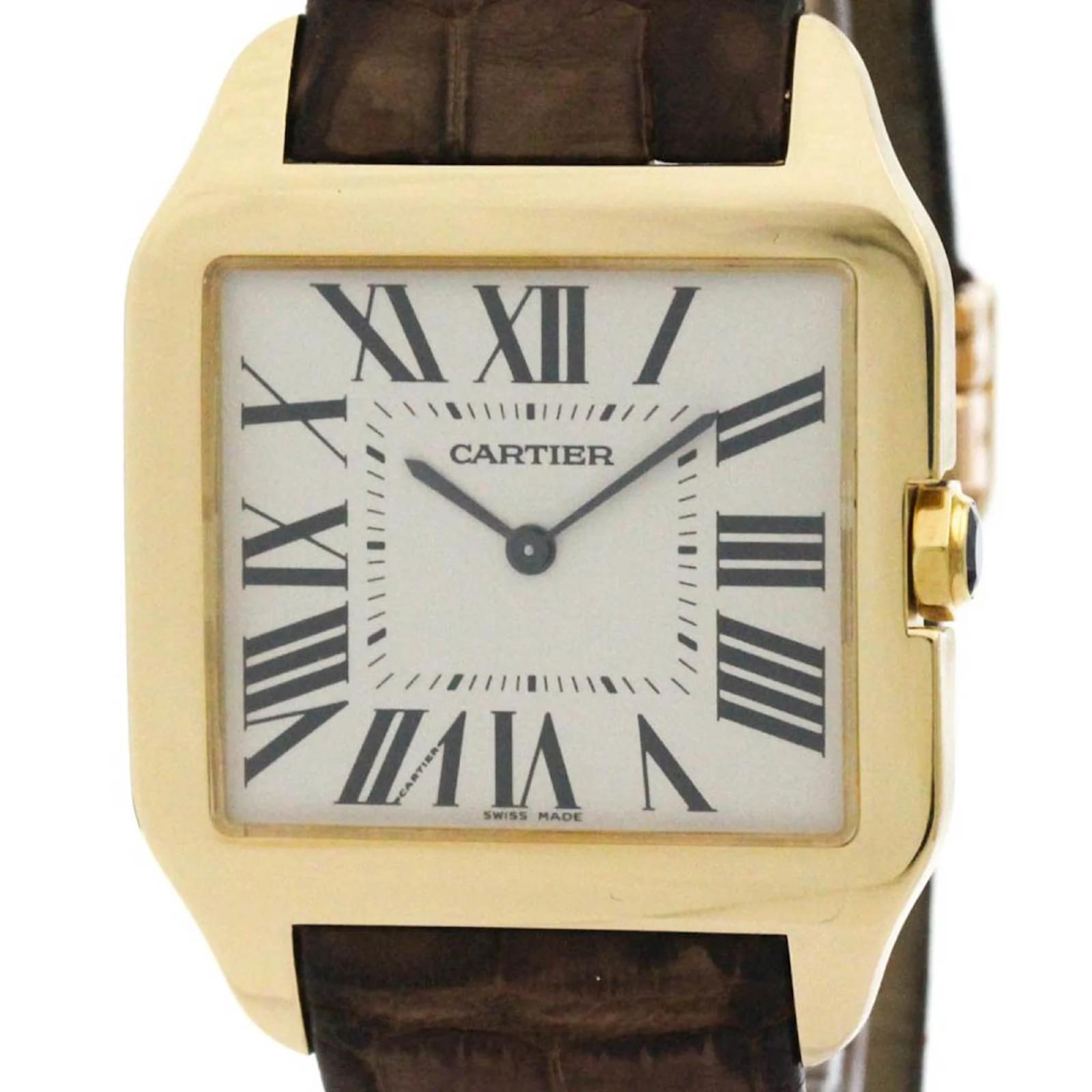 Relógio masculino Cartier Santos Dumont em ouro 18K com movimento ...