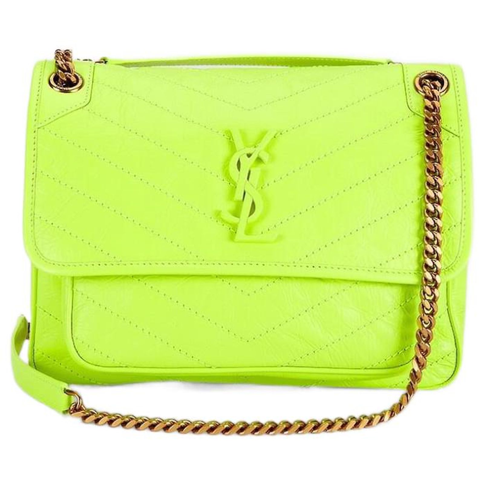 Ysl Sac Yves Saint Laurent Jaune Fluo Saint Laurent Neon Leather Classic Nano Sac De Jour Bag main image 4