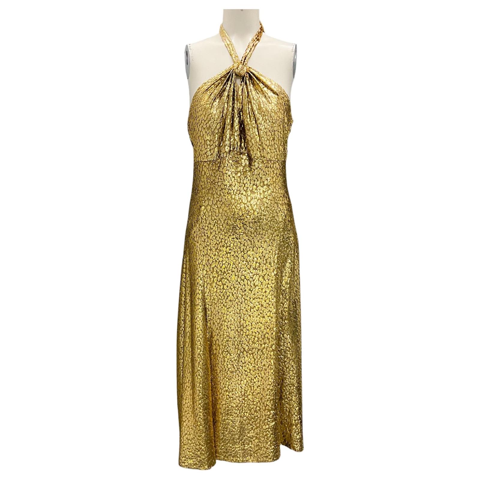 Michael Kors Collection Gold Metallic Leopard Fil Coupe