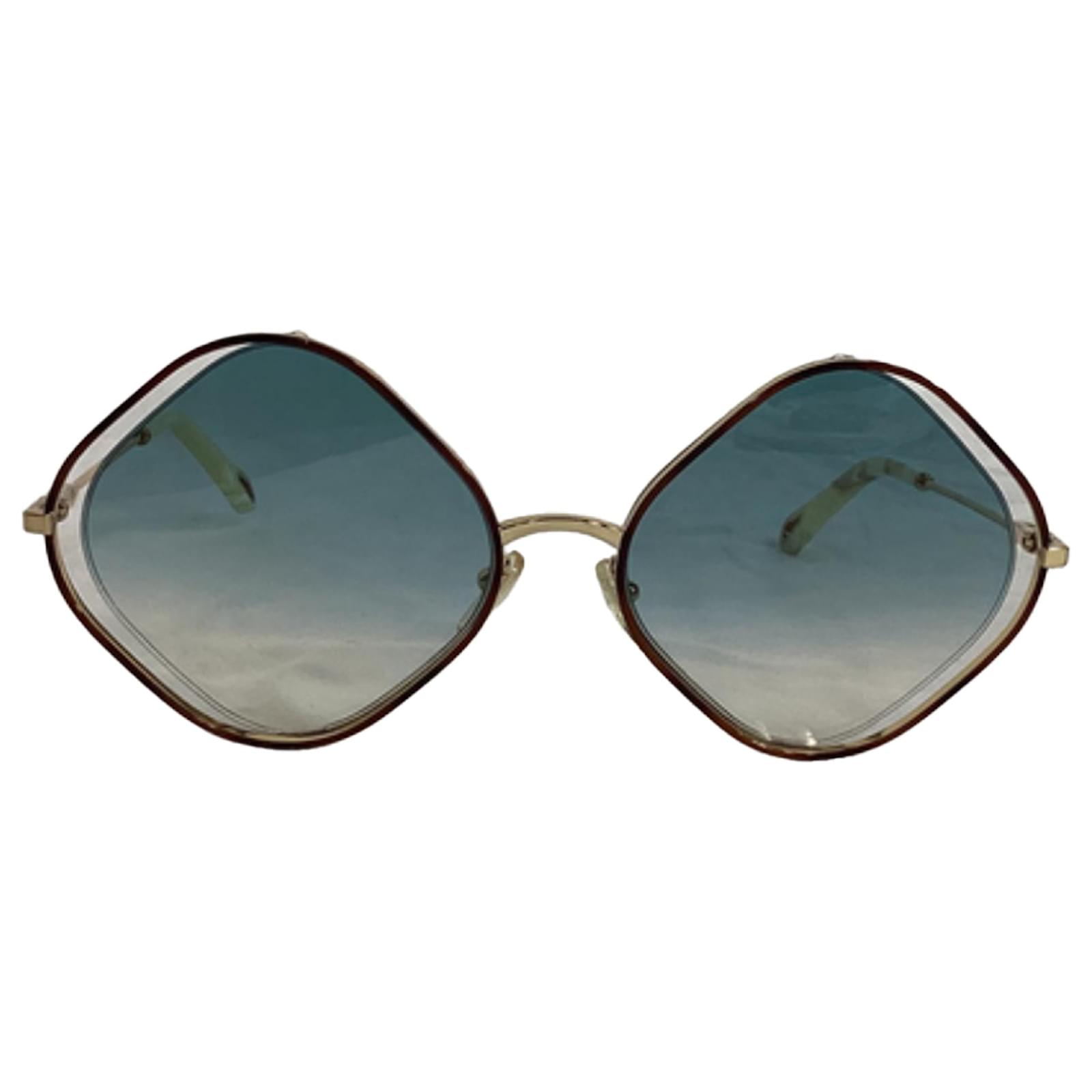Chloé Poppy CE159S Diamond Shape Tinted Sunglasses in Gold Metal
