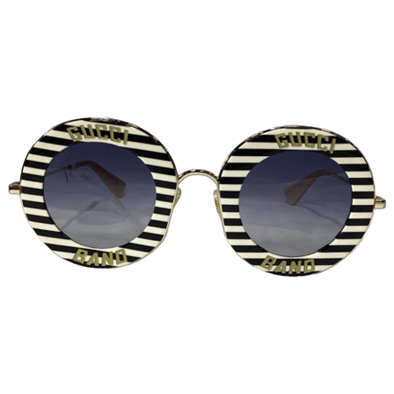 Gucci Band GG0113S Striped Round Sunglasses in Multicolor Acetate