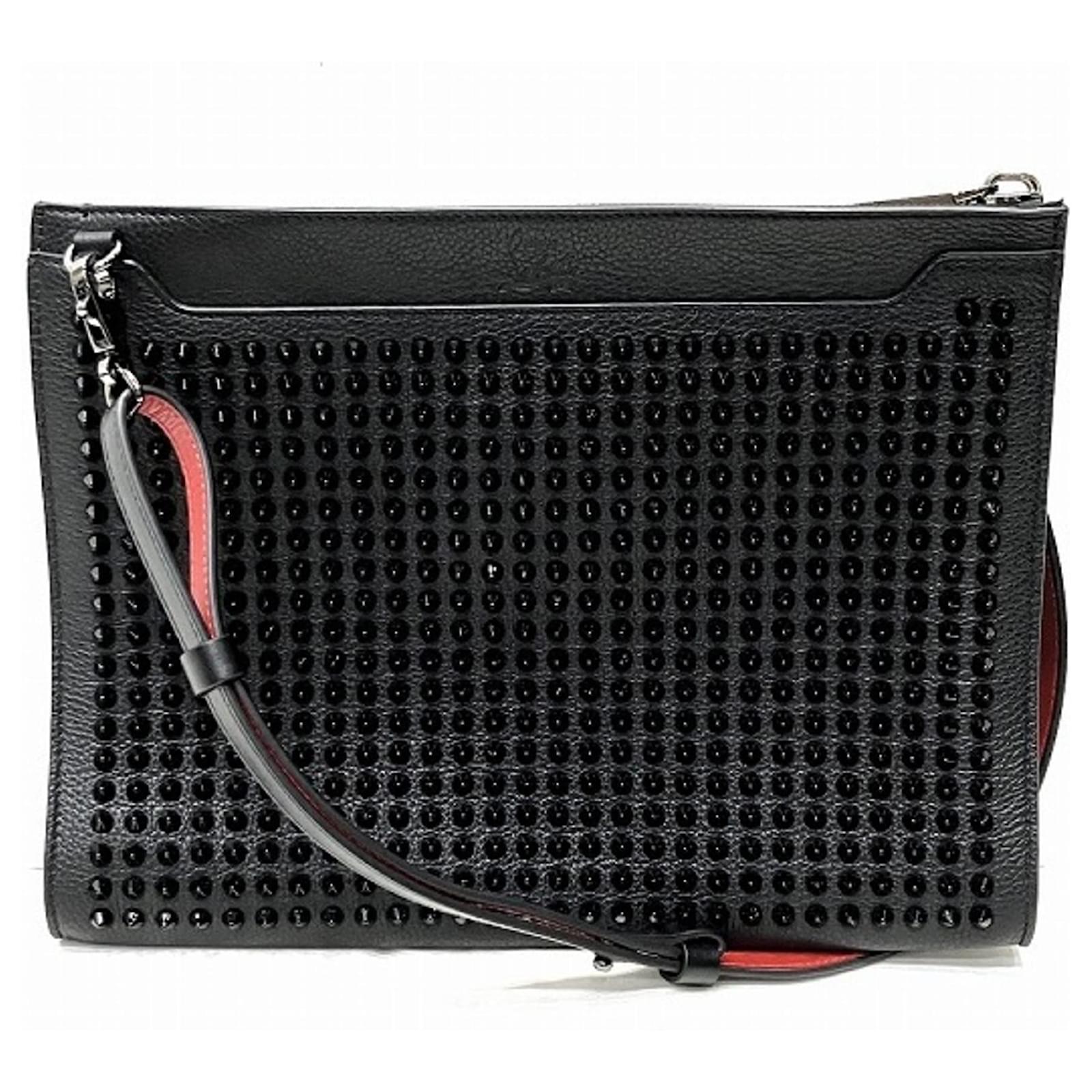 【EMS関税込】Christian Louboutin★ clutch shoulder bag black Paloma - Clutch - Grained calf leather and spikes