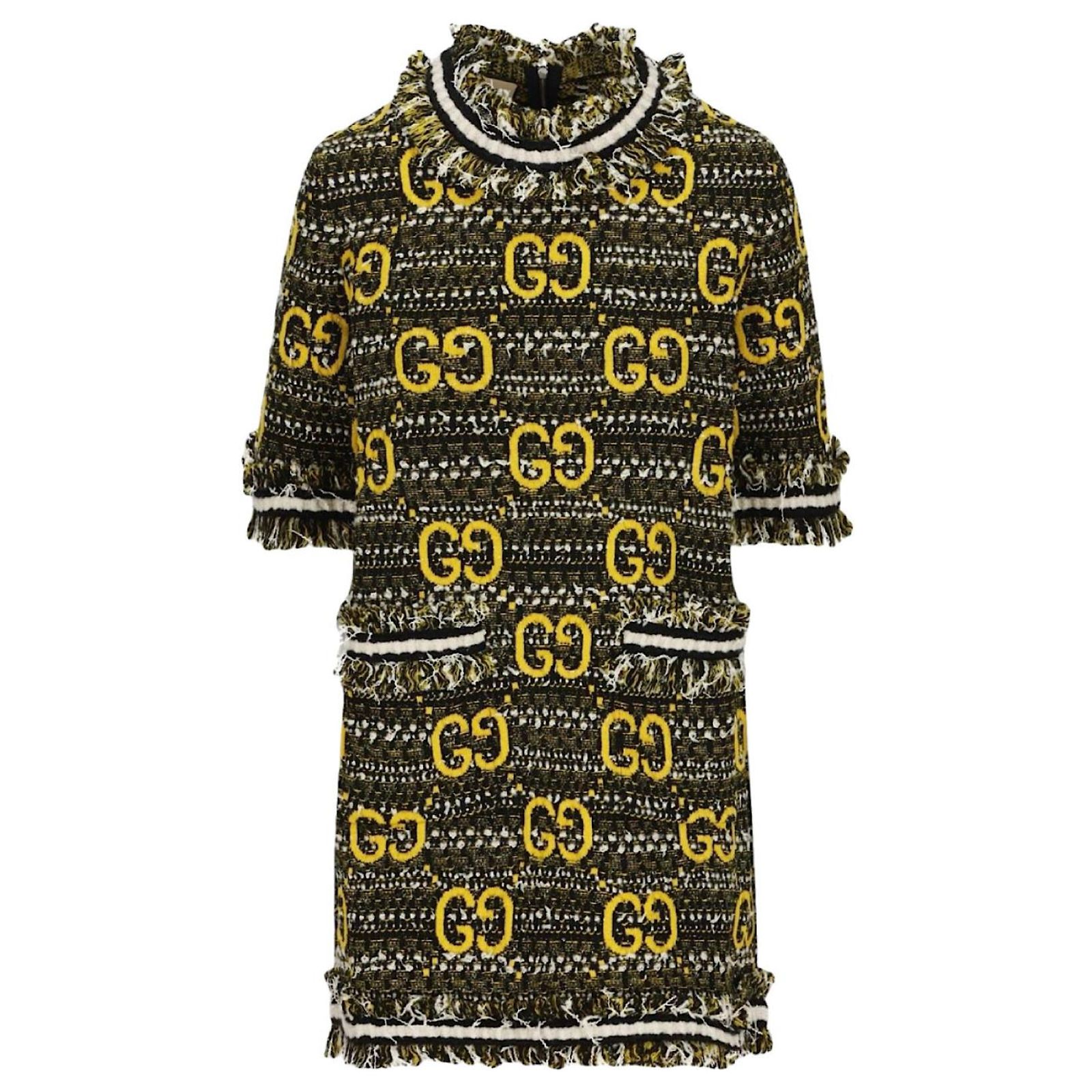 Gucci Dresses Yellow Tweed ref.JC1732926 (Sold) - Joli Closet