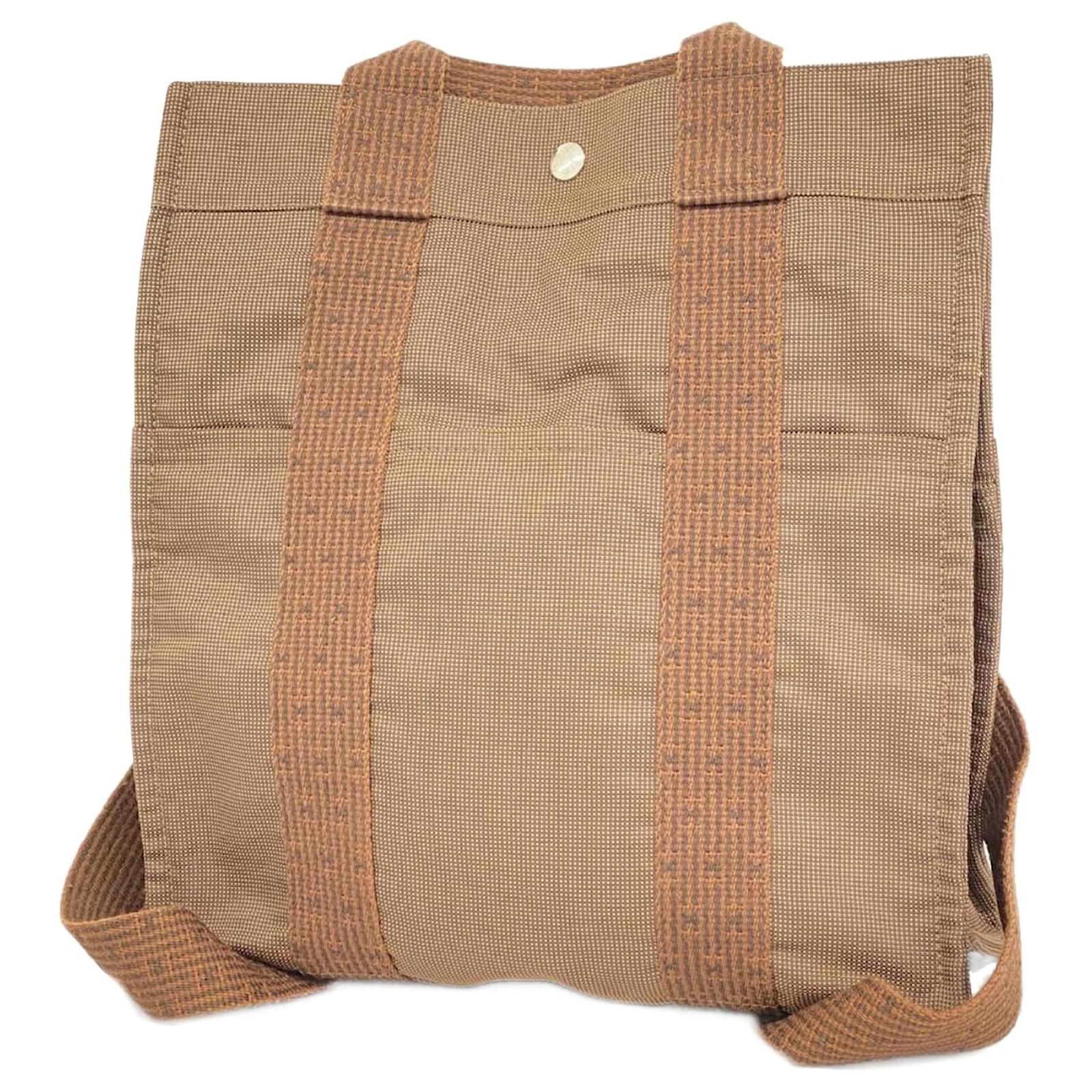 Hermes Hermes Brown Canvas Backpack Cloth ref.1733001 Joli Closet