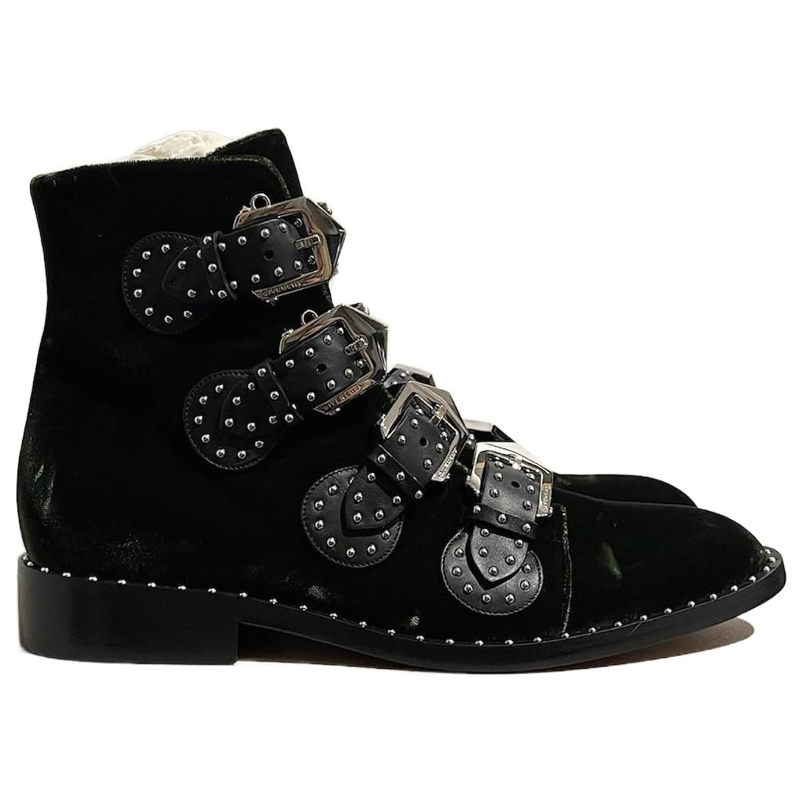 GIVENCHY Botas de tobillo 39 Terciopelo Verde